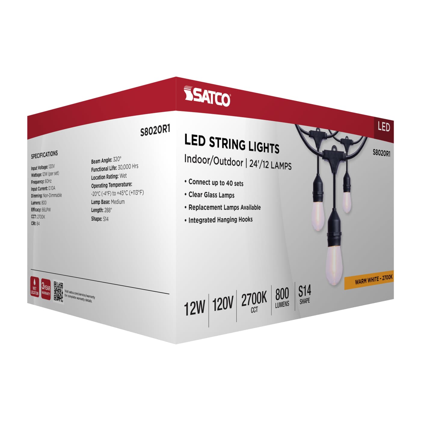 24FT/LED/SL/S14/27K/120V - S8020R1