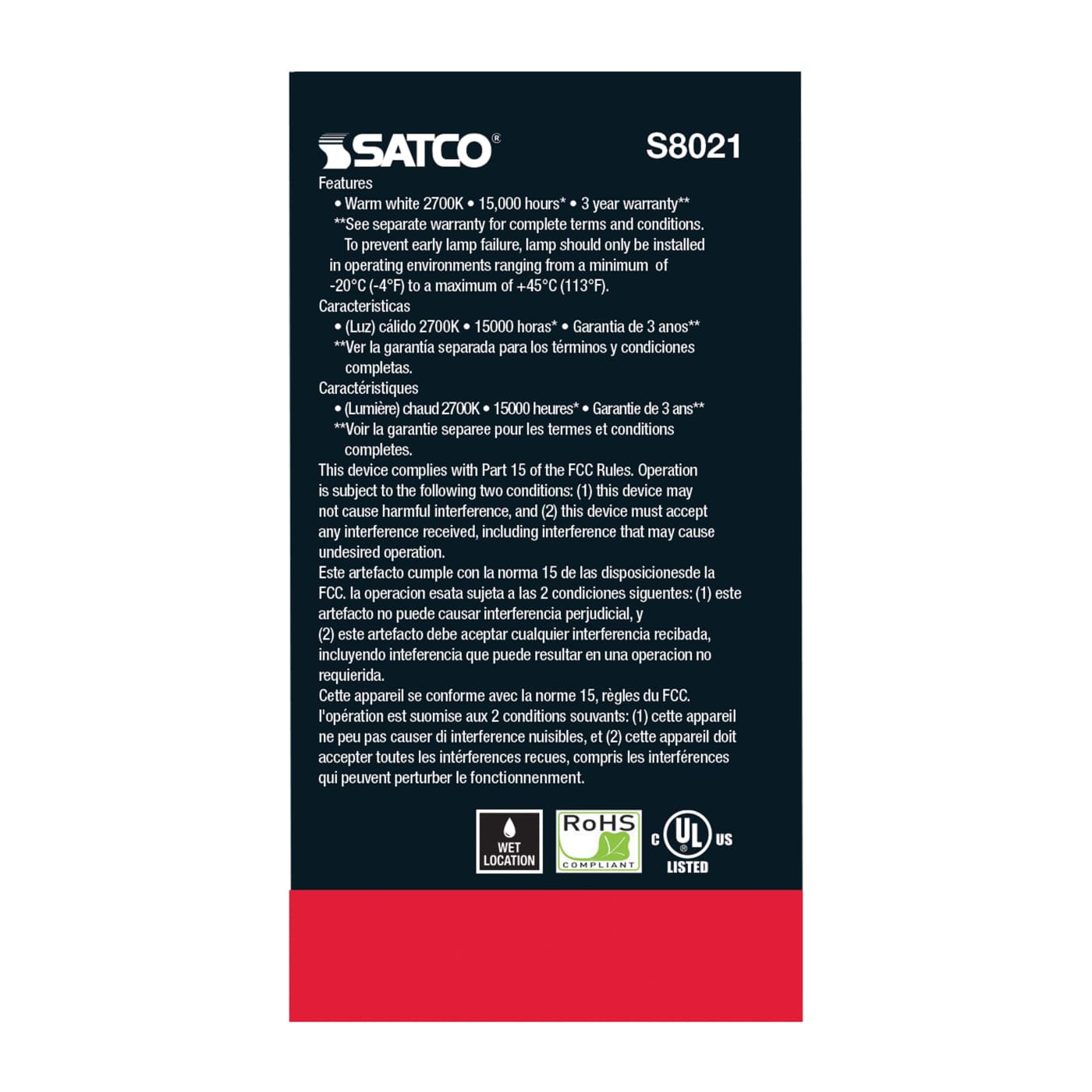 1W/LED/S14/CL/27K/120V/ND/4PK - S8021