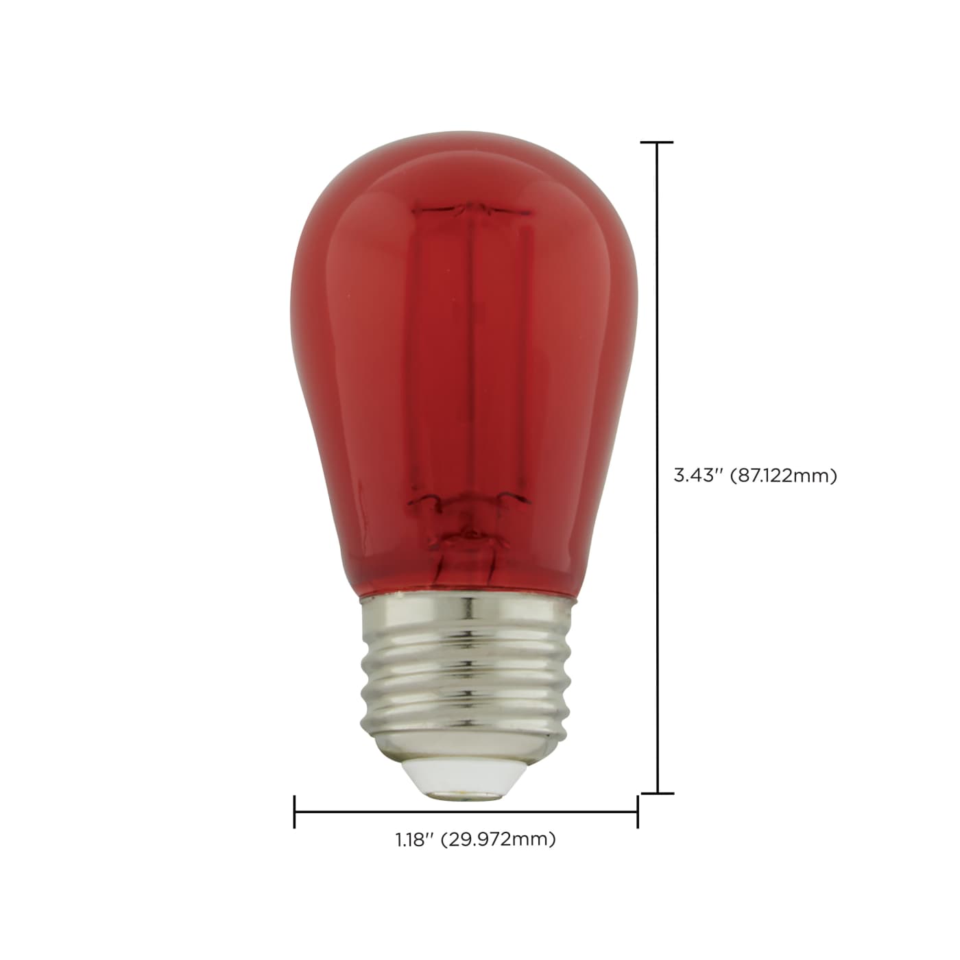 1W/LED/S14/RED/120V/ND/4PK - S8022