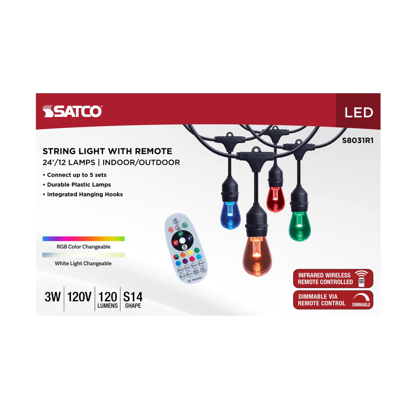 24FT/LED/SL/S14/IRR/RGBTW/120V - S8031R1