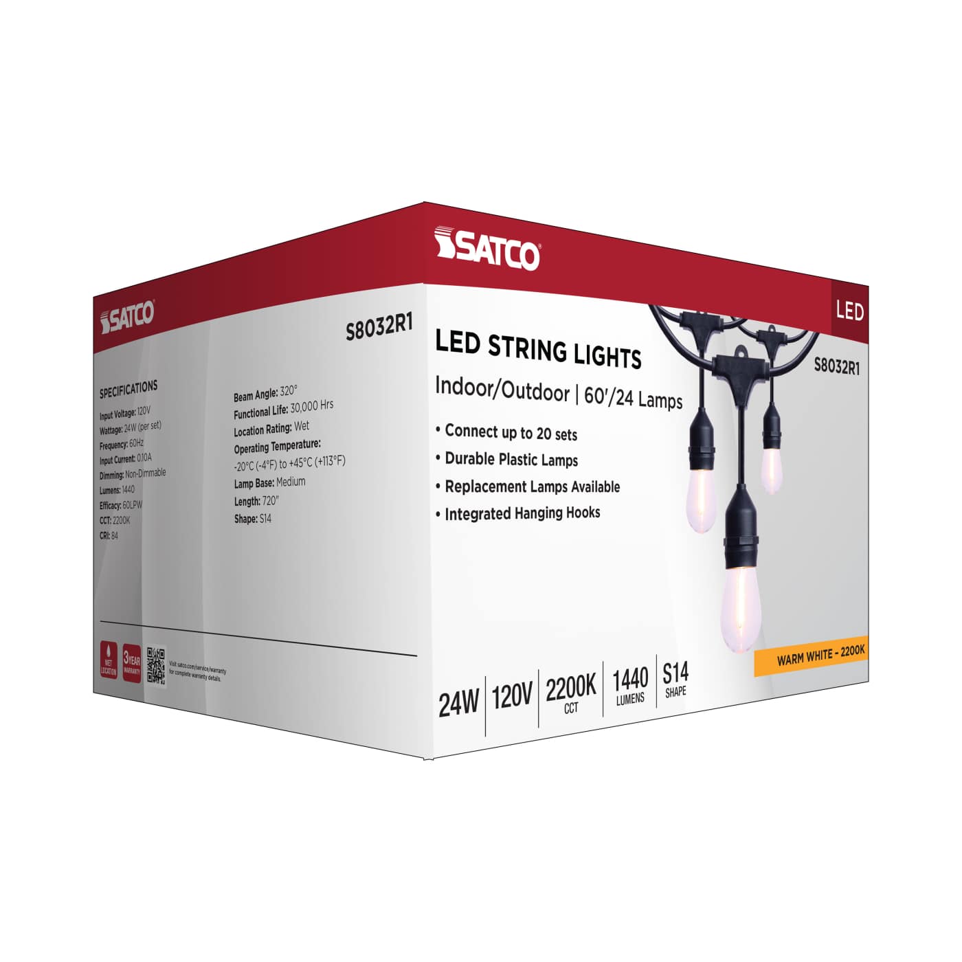 60FT/LED/SL/S14/22K/120V - S8032R1