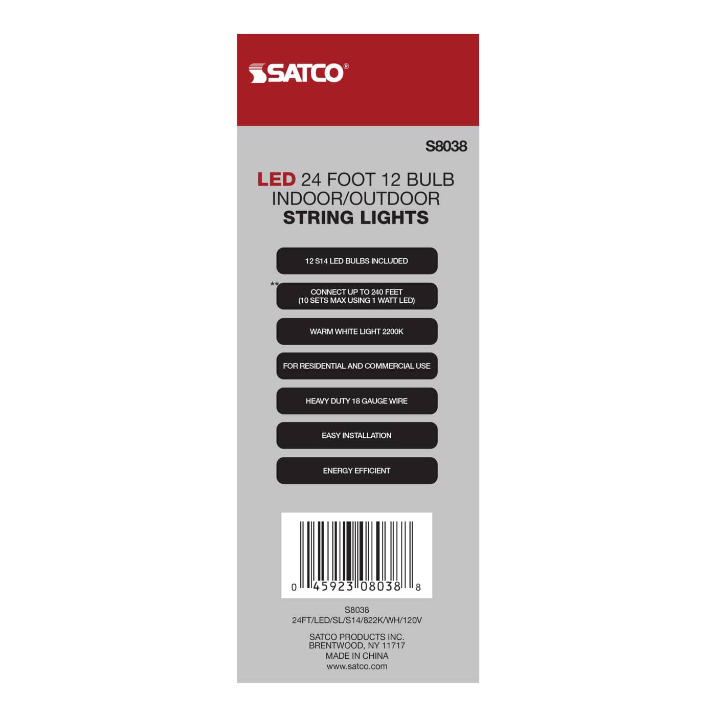 24FT/LED/SL/S14/822K/WH/120V - S8038