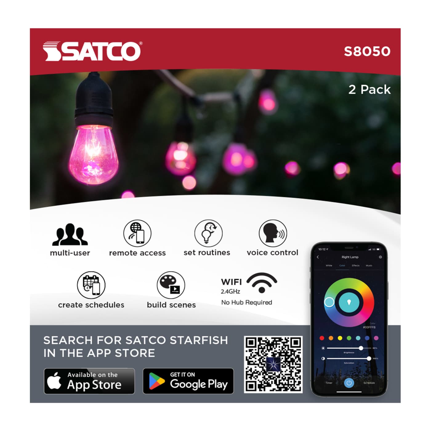 1W/LED/S14/RGBW/CL/12V/2PK - S8050