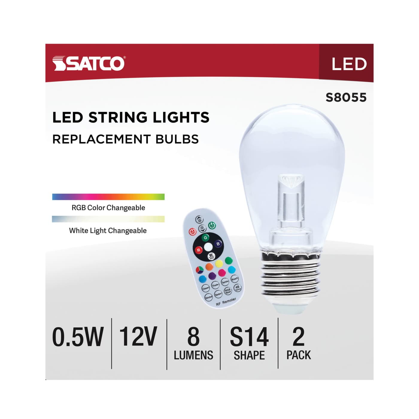 0.5W/LED/S14/RGBTW/CL/RC/12V - S8055