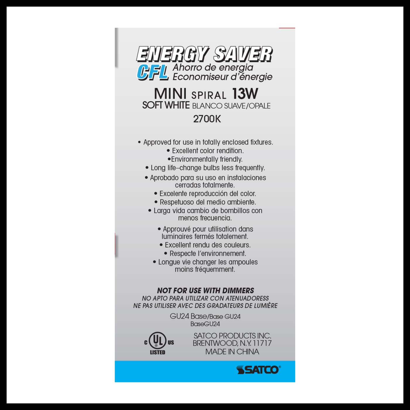 13T2/GU24/2700K/120V/1PK - S8203