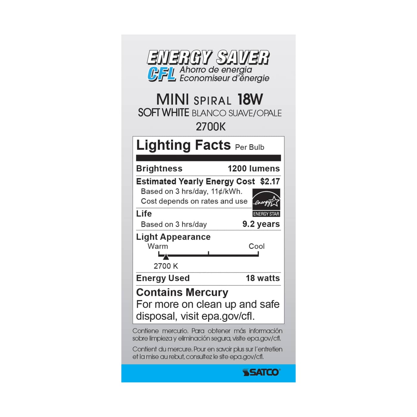 18T2/GU24/2700K/120V/1PK - S8205