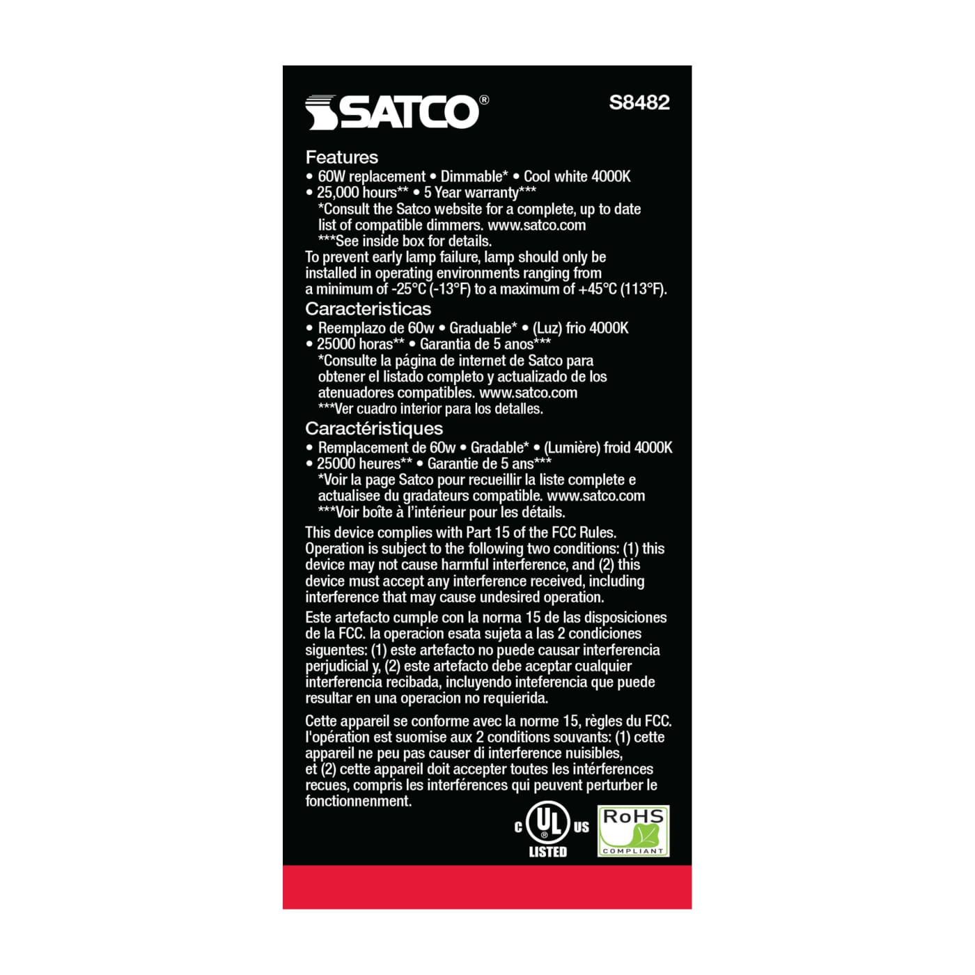 10A19/LED/4K/90CRI/GU24 - S8482