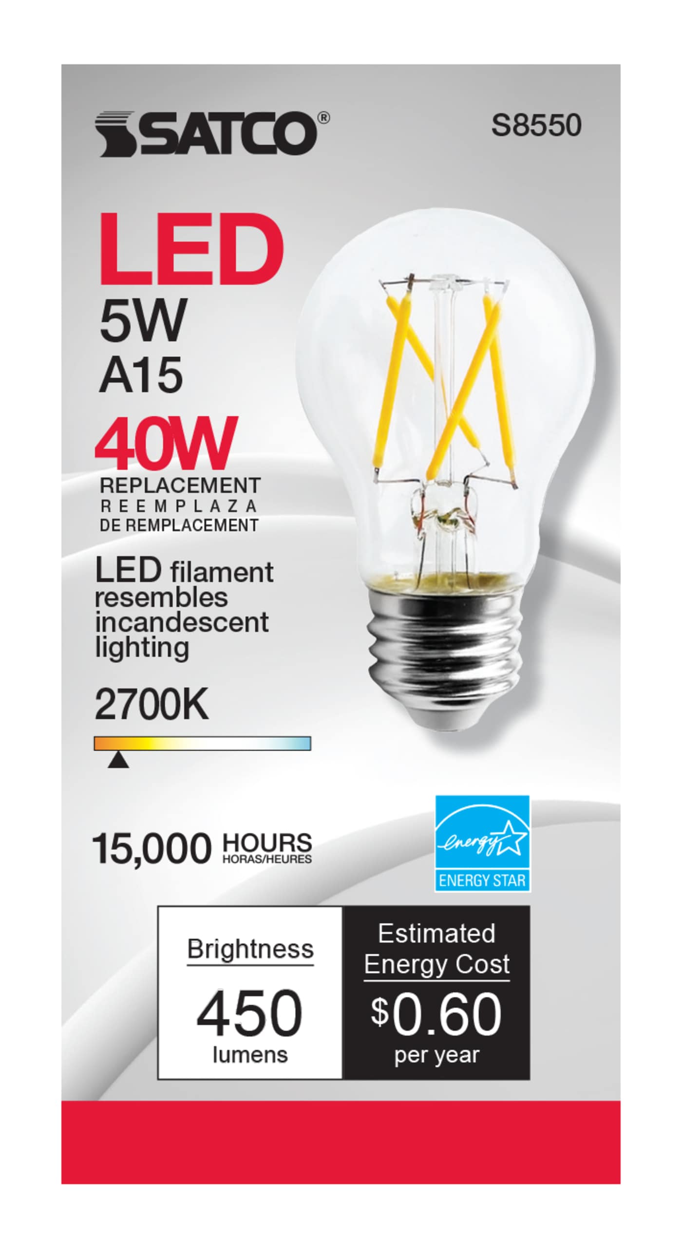 5A15/CL/LED/E26/27K/90CRI/120V - S8550