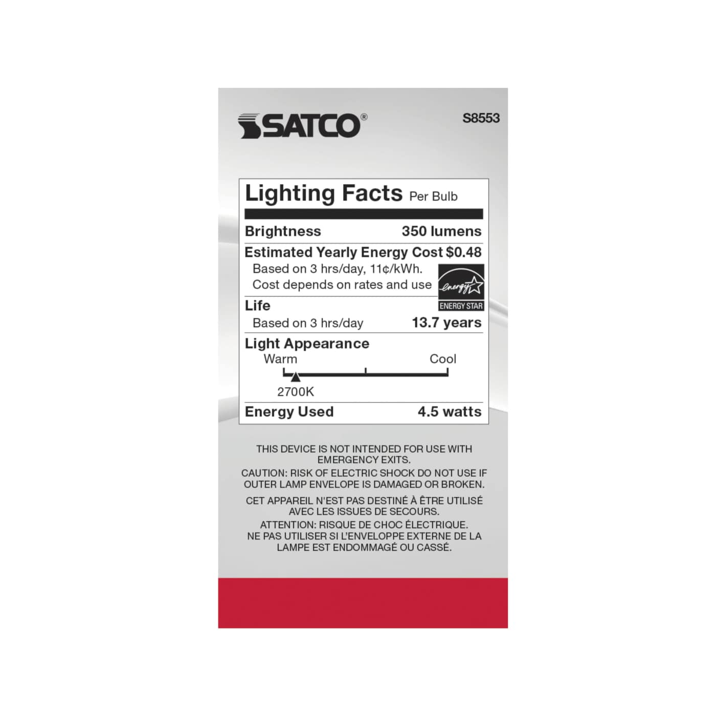 4G16.5/LED/CL/27K/120V/E12 - S8553