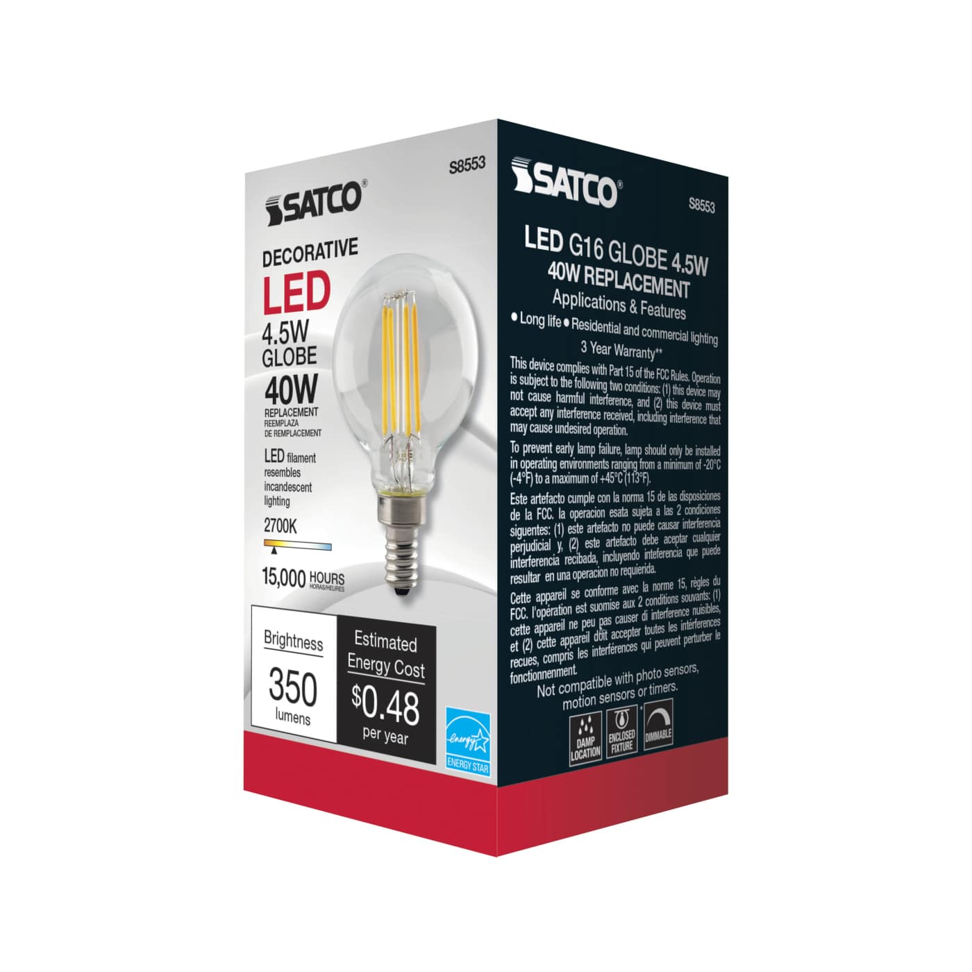 4G16.5/LED/CL/27K/120V/E12 - S8553