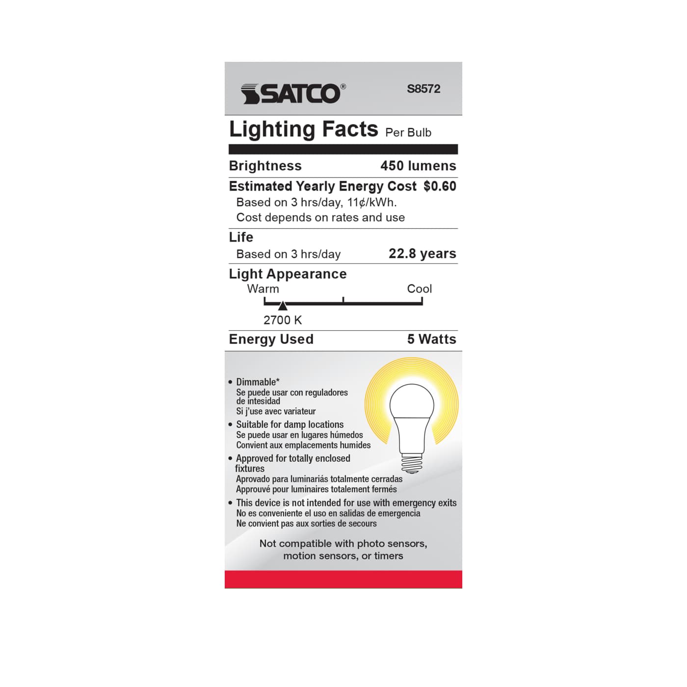 5A15/LED/2700K/120V - S8572