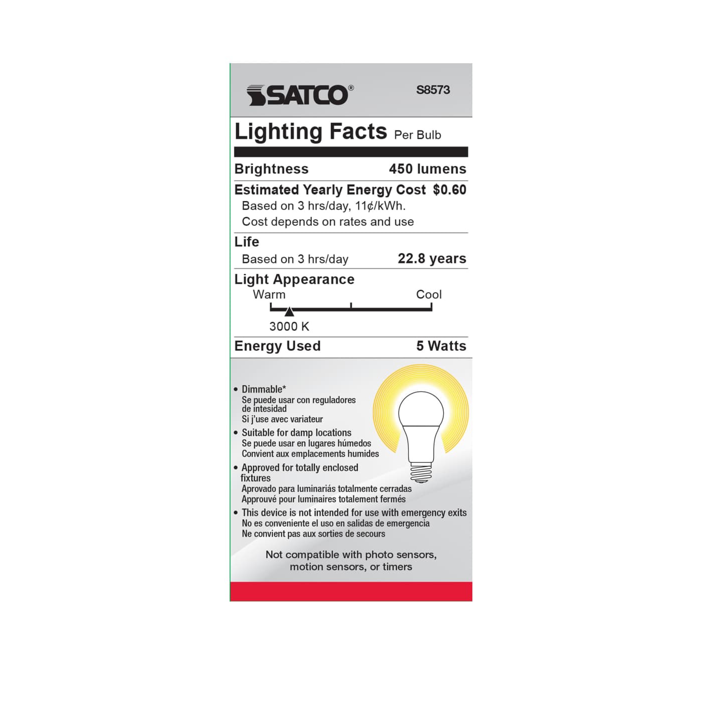 5A15/LED/3000K/120V - S8573