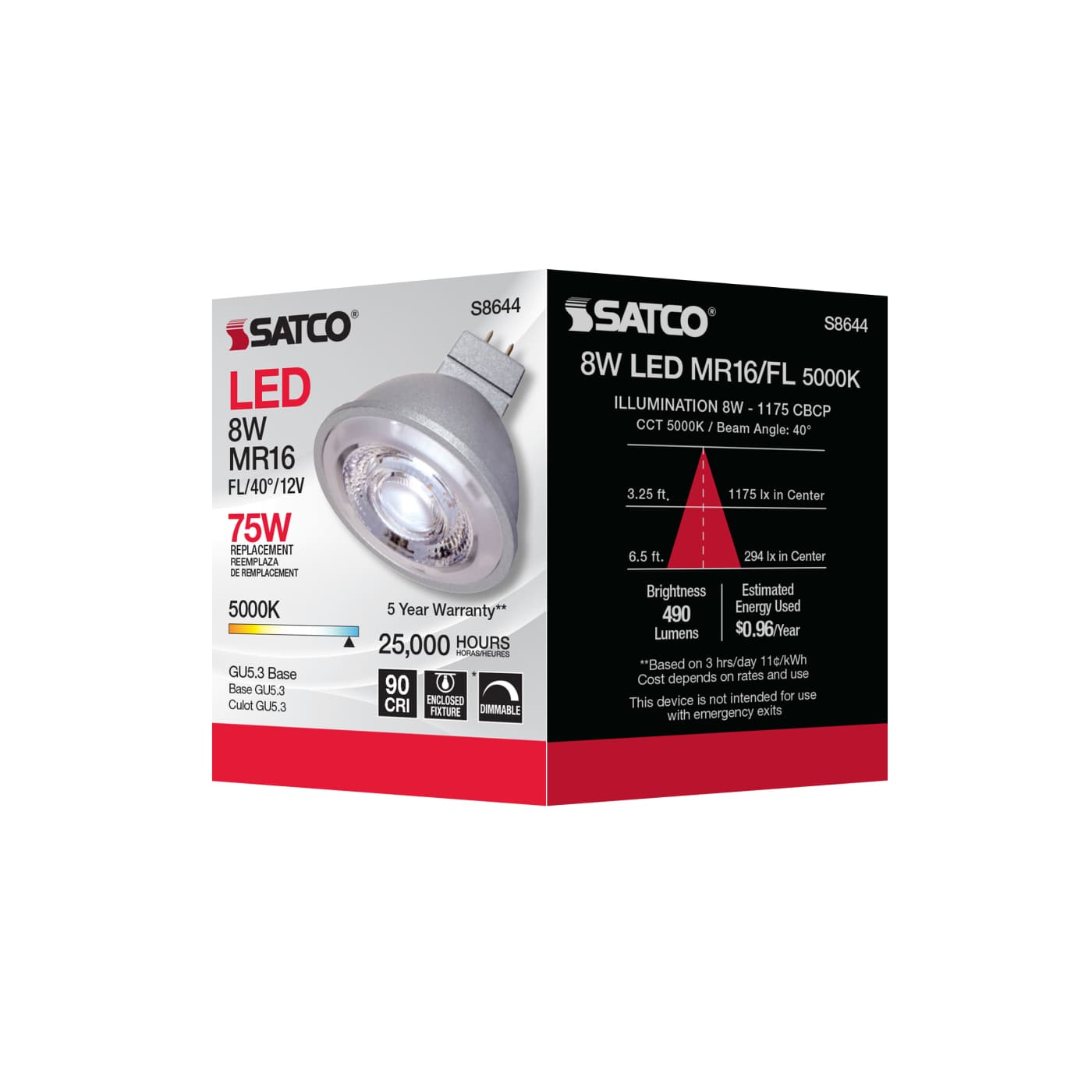 8MR16/LED/40'/50K/90CRI/12V - S8644