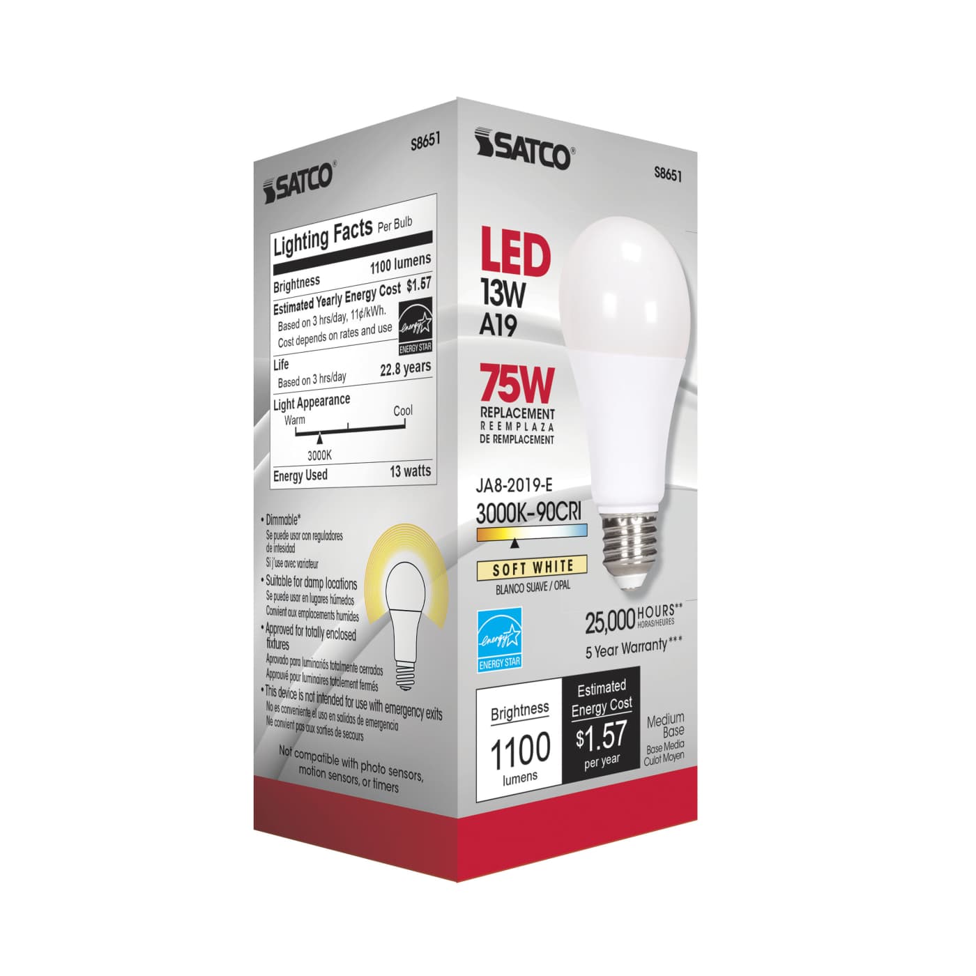 13A19/LED/3K/90CRI - S8651