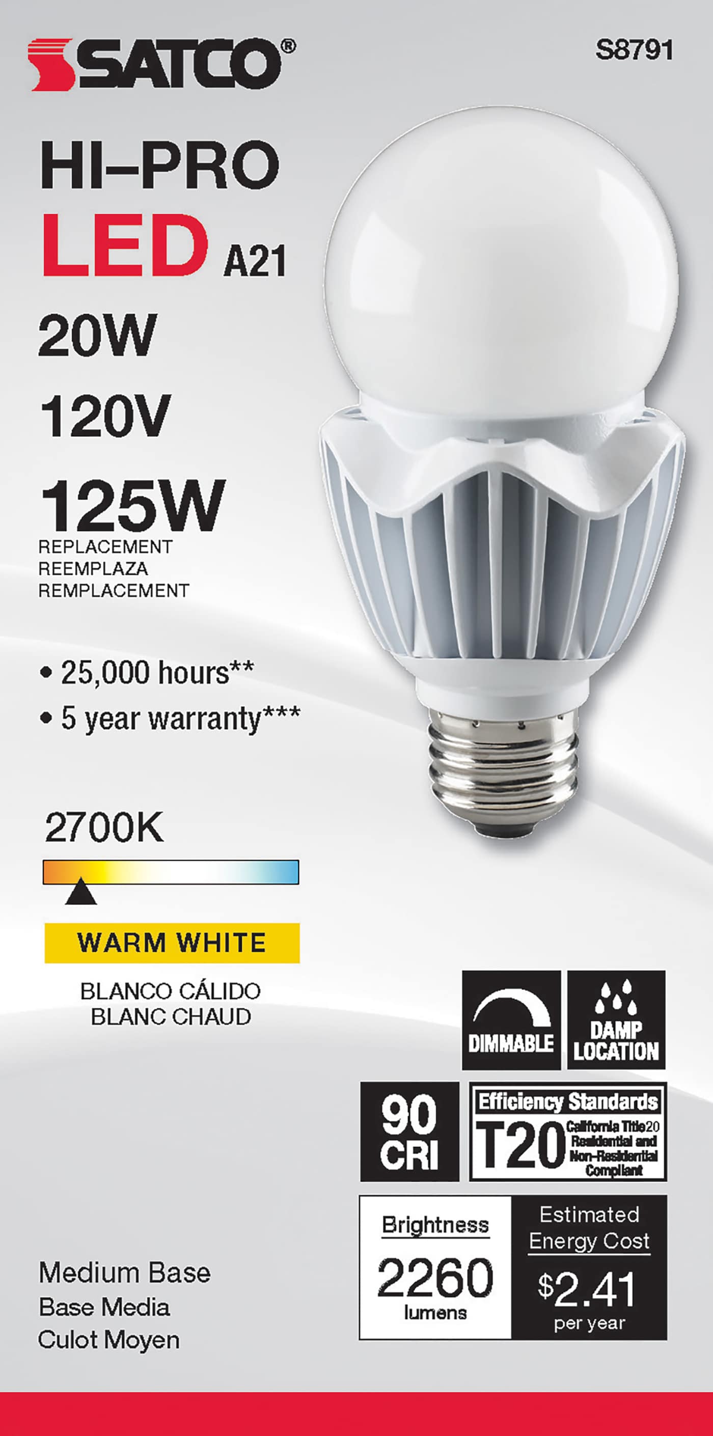 20WA21/LED/927/120V/DIM - S8791