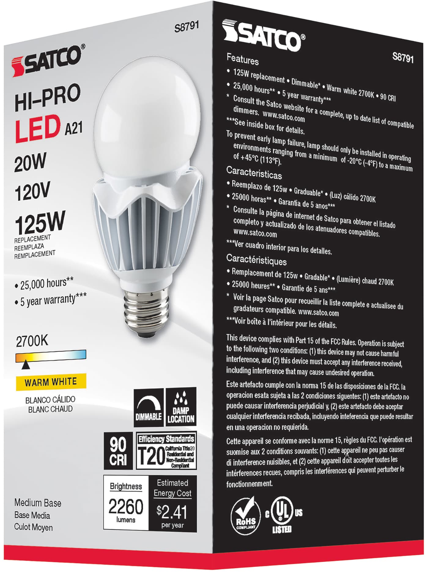 20WA21/LED/927/120V/DIM - S8791