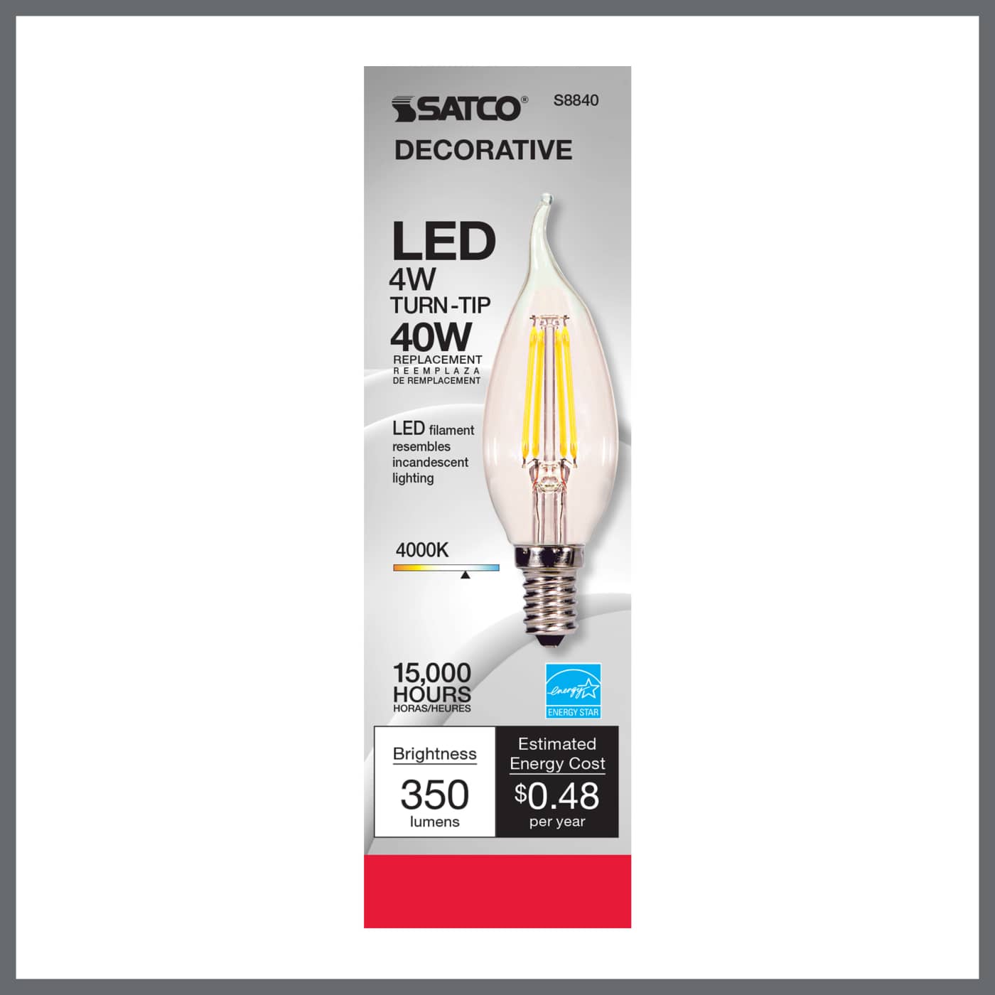 4W CFC/LED/40K/CL/120V - S8840