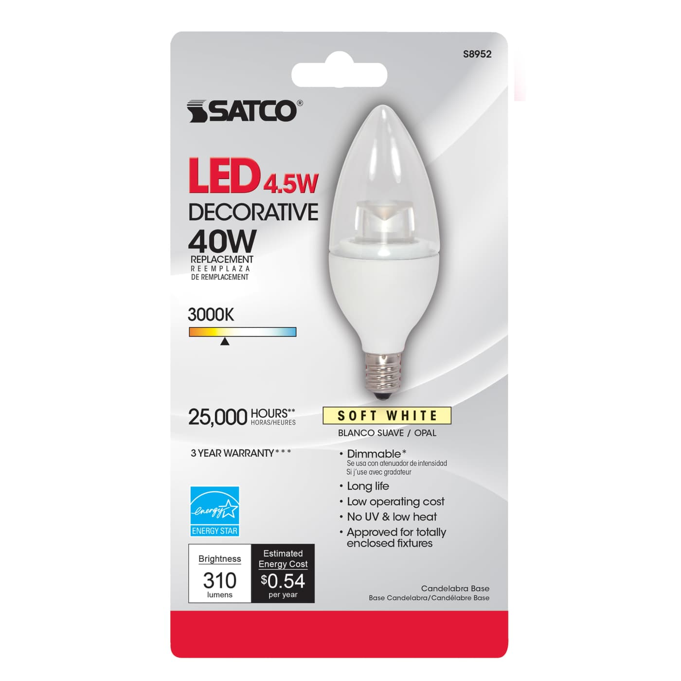4.5CTC/LED/3000K/E12/120V - S8952