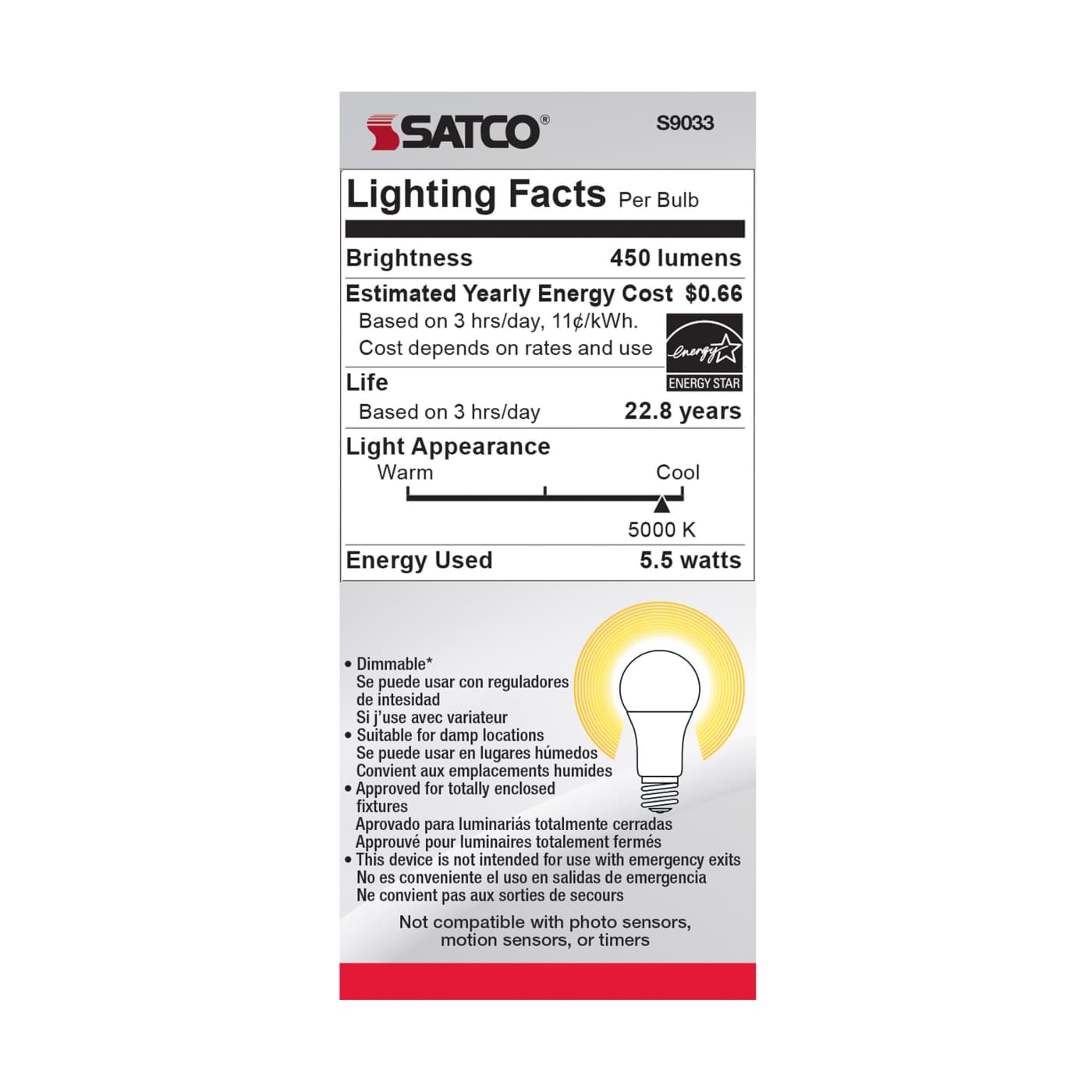 5.5A15/LED/5000K/120V - S9033