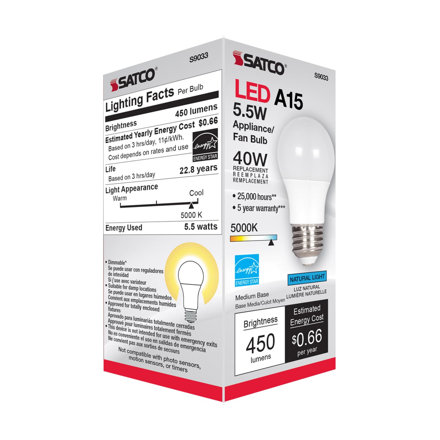 5.5A15/LED/5000K/120V - S9033