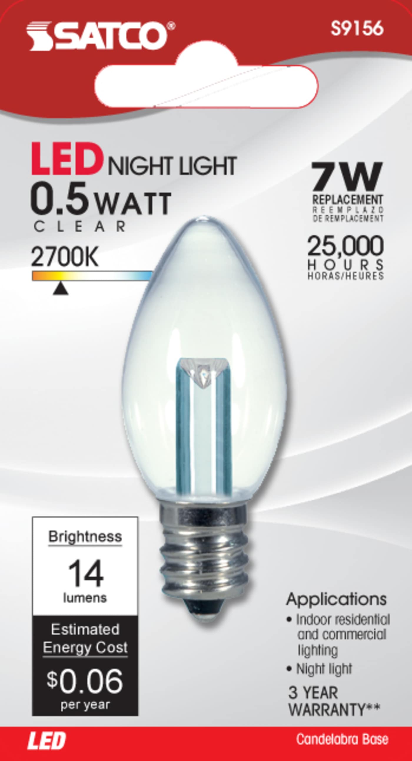 0.5W C7/CL/LED/120V/CD - S9156