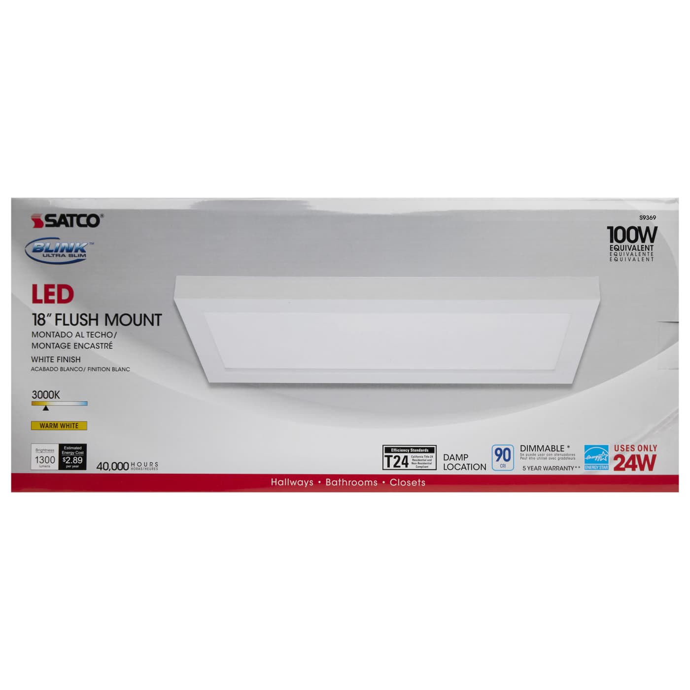 24W/LED/7x18"FLUSH/30K/REC - S9369