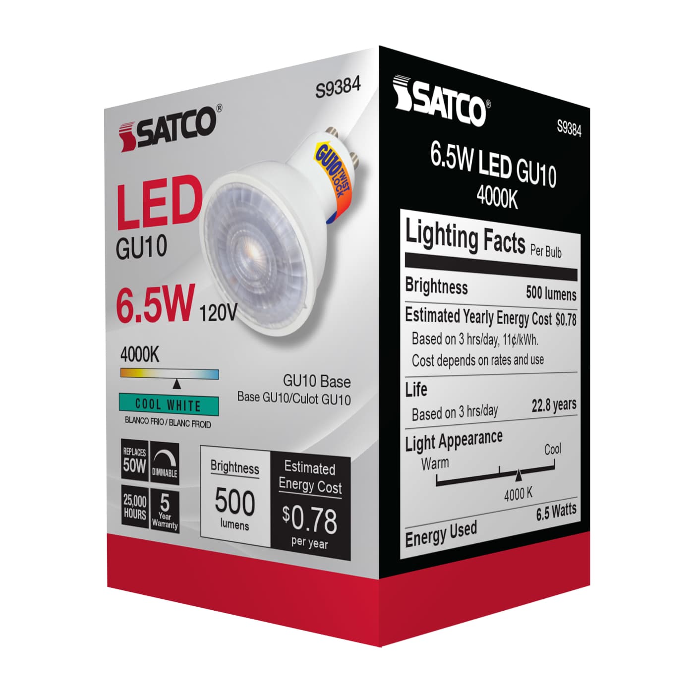 6.5MR16/LED/40'/40K/120V/GU10 - S9384