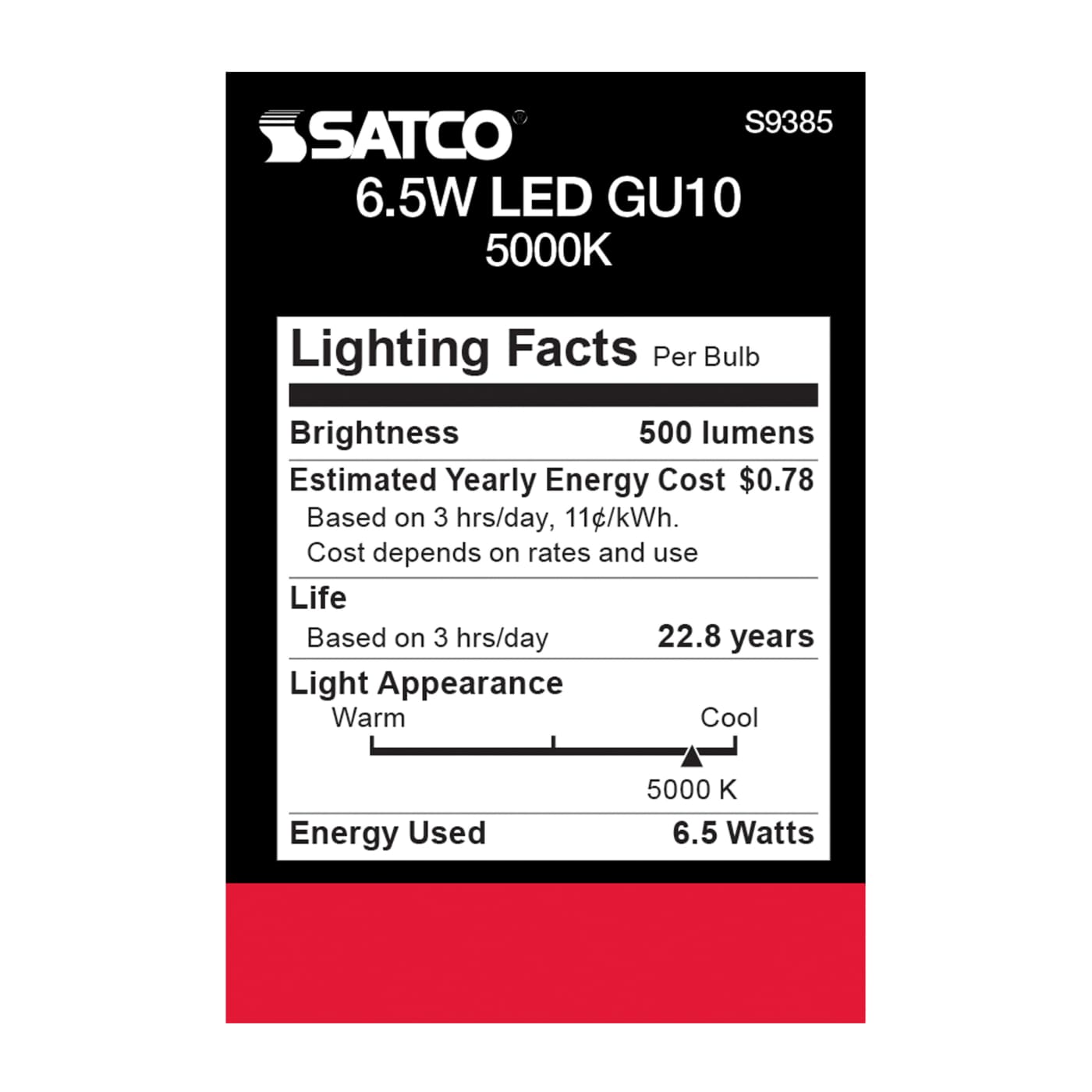 6.5MR16/LED/40'/50K/120V/GU10 - S9385