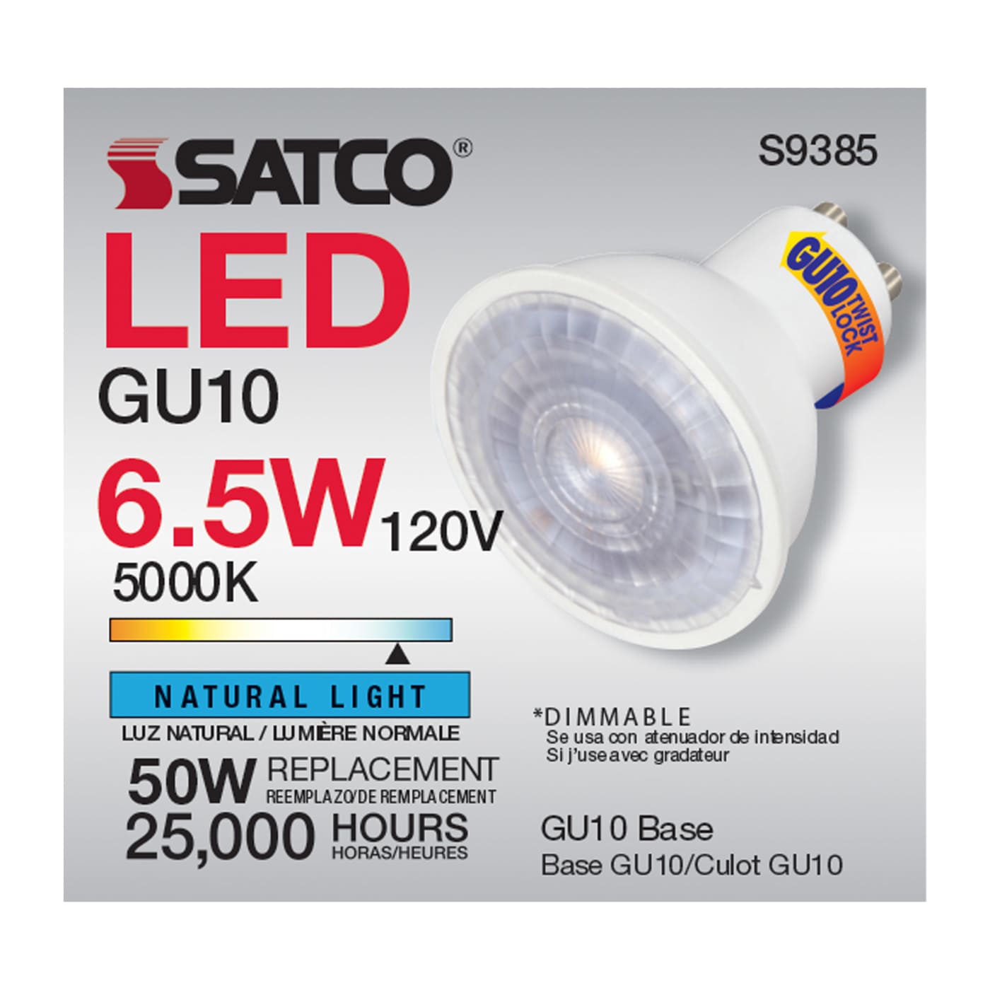 6.5MR16/LED/40'/50K/120V/GU10 - S9385