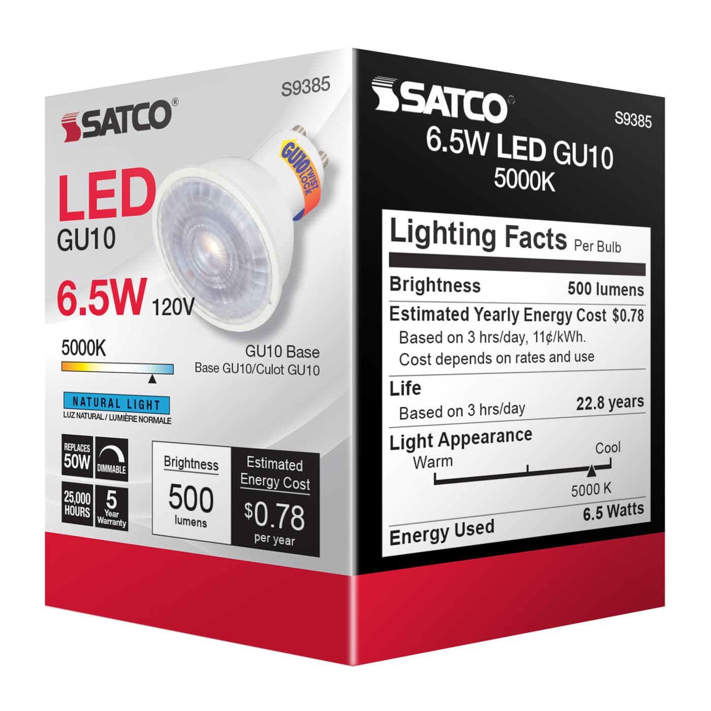 6.5MR16/LED/40'/50K/120V/GU10 - S9385
