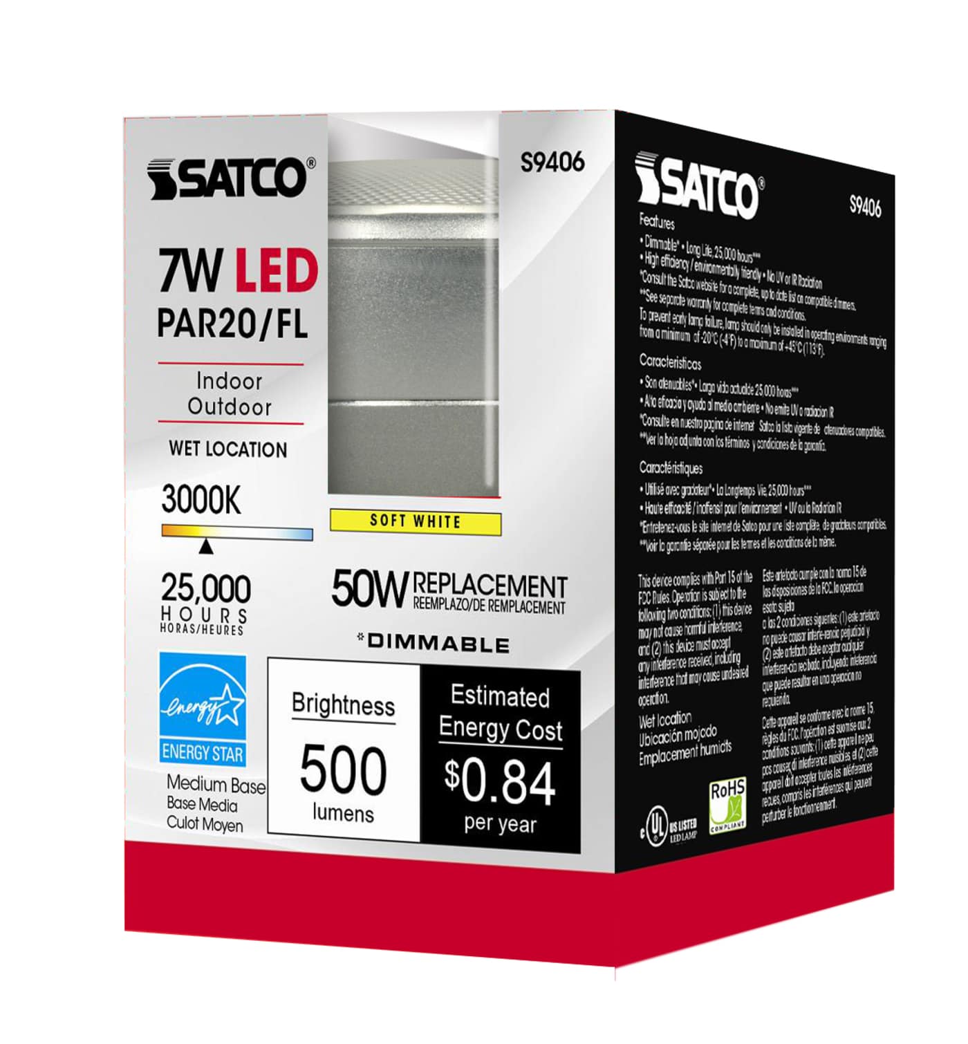 7PAR20/LED/40'/3000K/120V/D - S9406