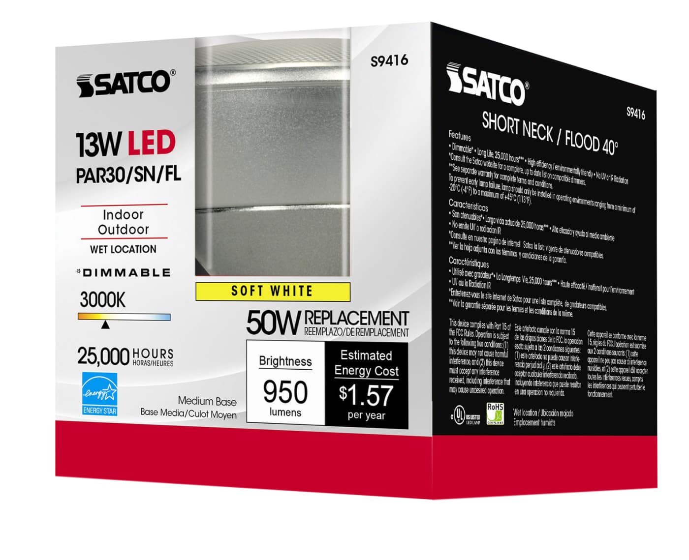 13PAR30/SN/LED/40'/3000K/120V - S9416
