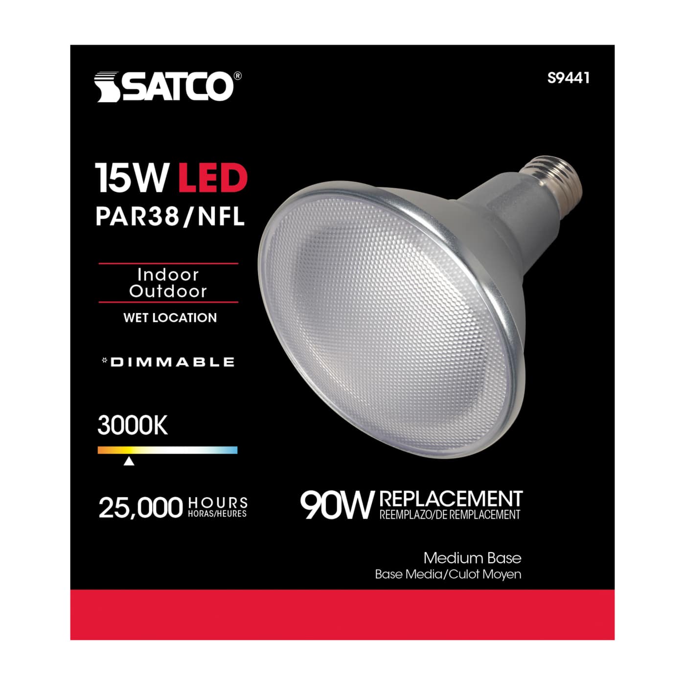 15PAR38/LED/25'/3000K/120V/D - S9441