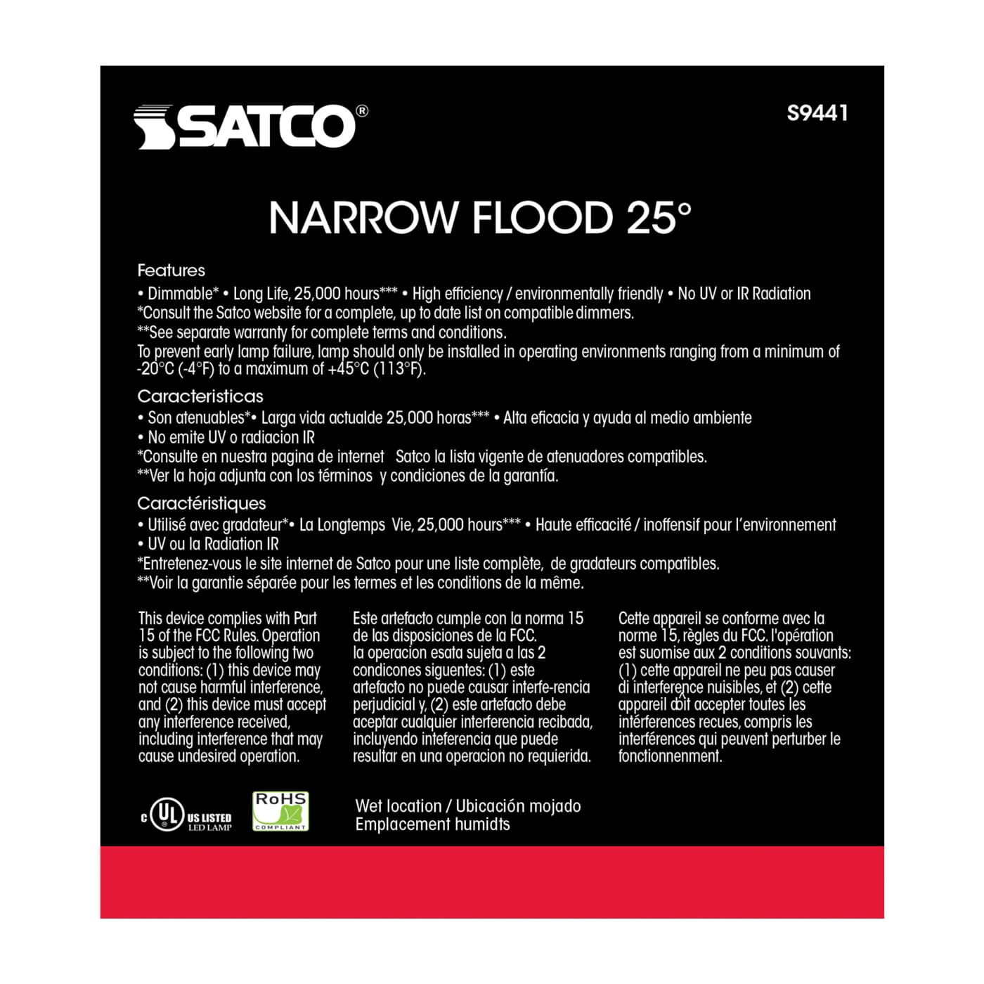 15PAR38/LED/25'/3000K/120V/D - S9441