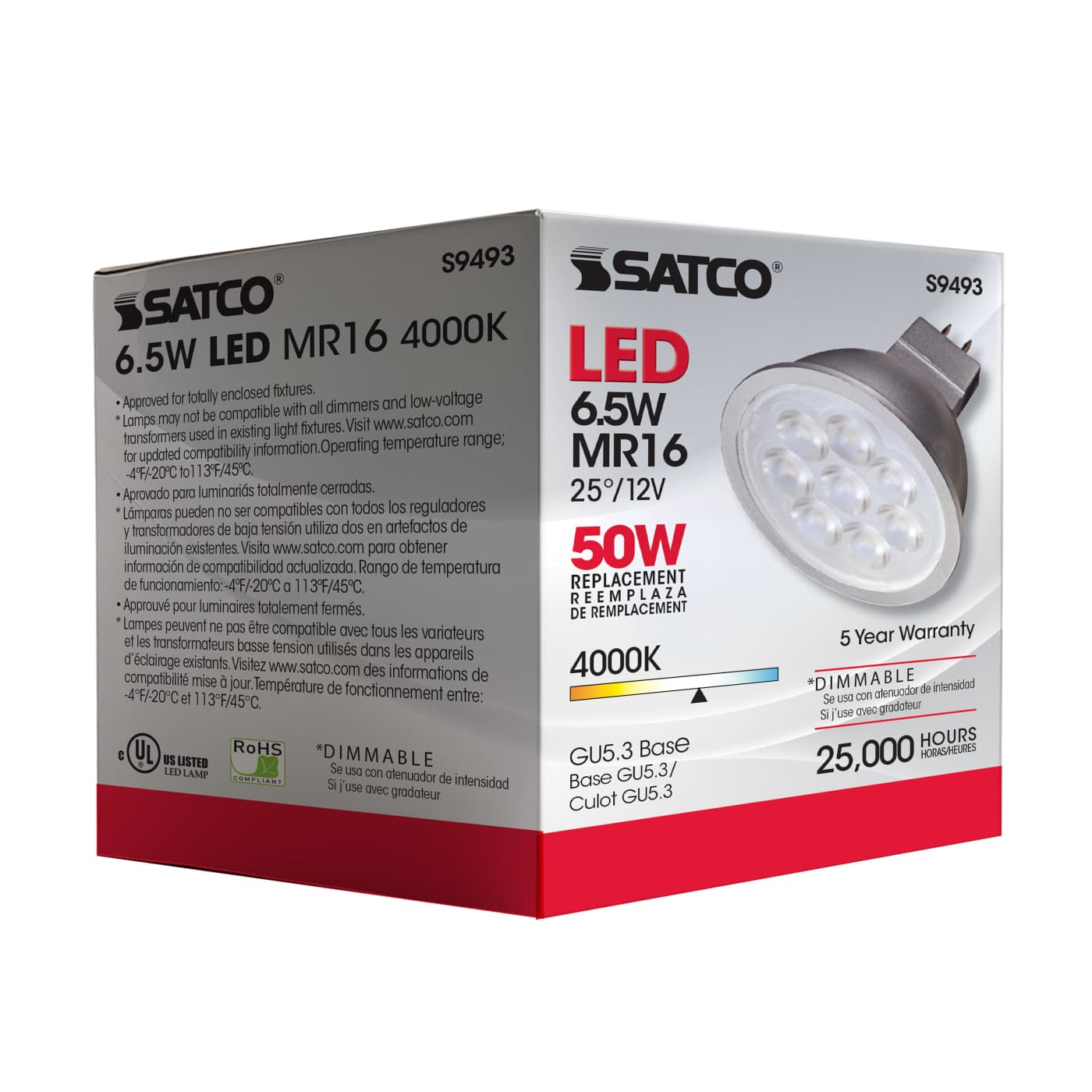 6.5MR16/LED/25'/40K/12V - S9493