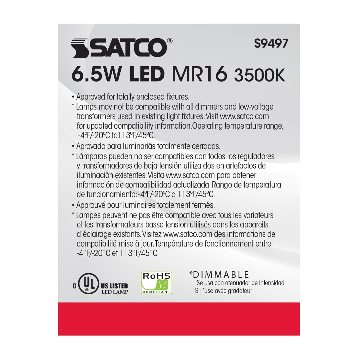 6.5MR16/LED/40'/35K/12V - S9497