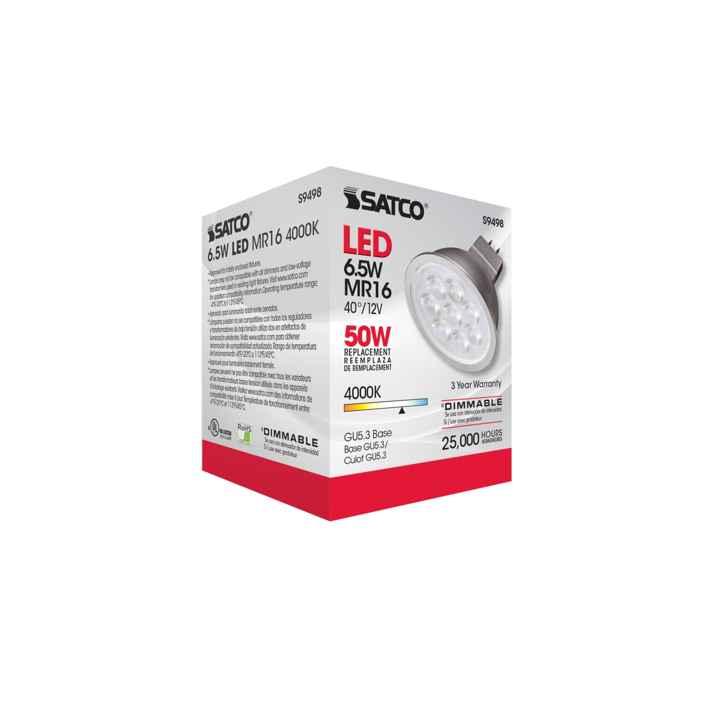 6.5MR16/LED/40'/40K/12V - S9498
