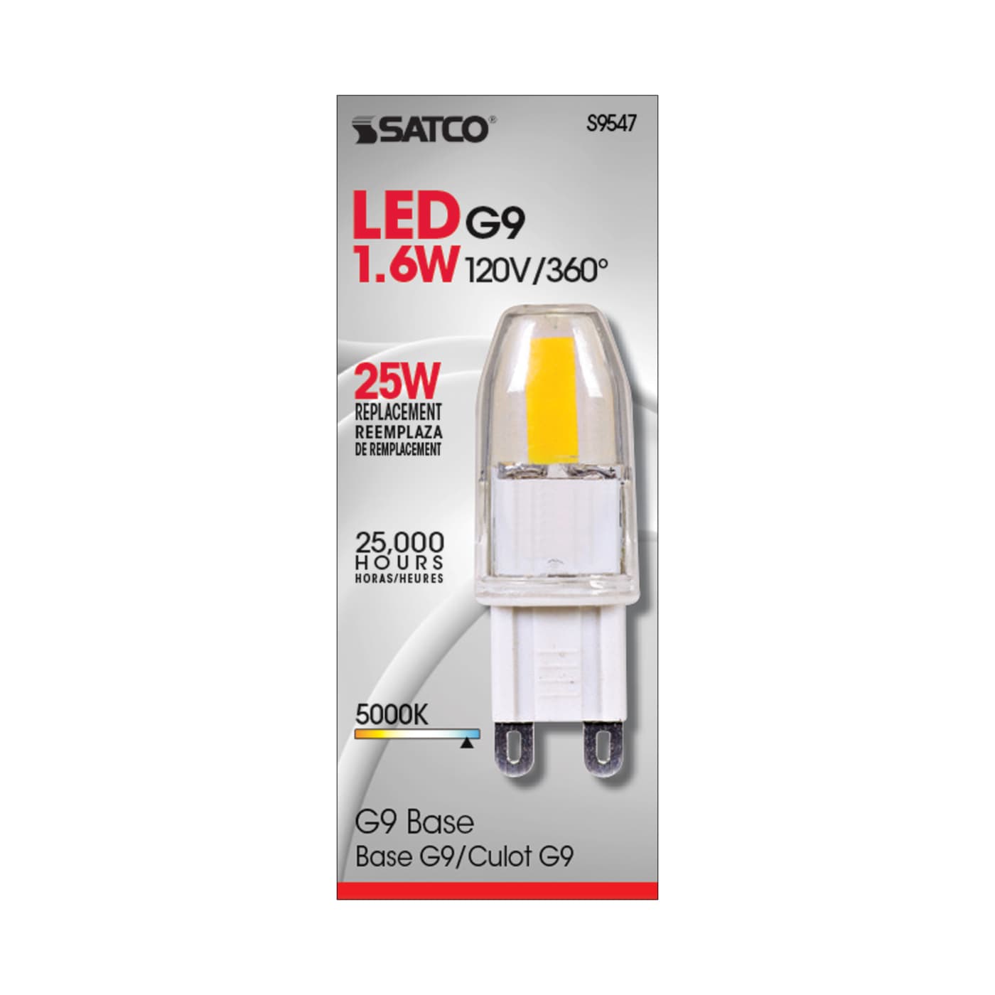 LED 1.6W JCD/G9 120V 5000K - S9547