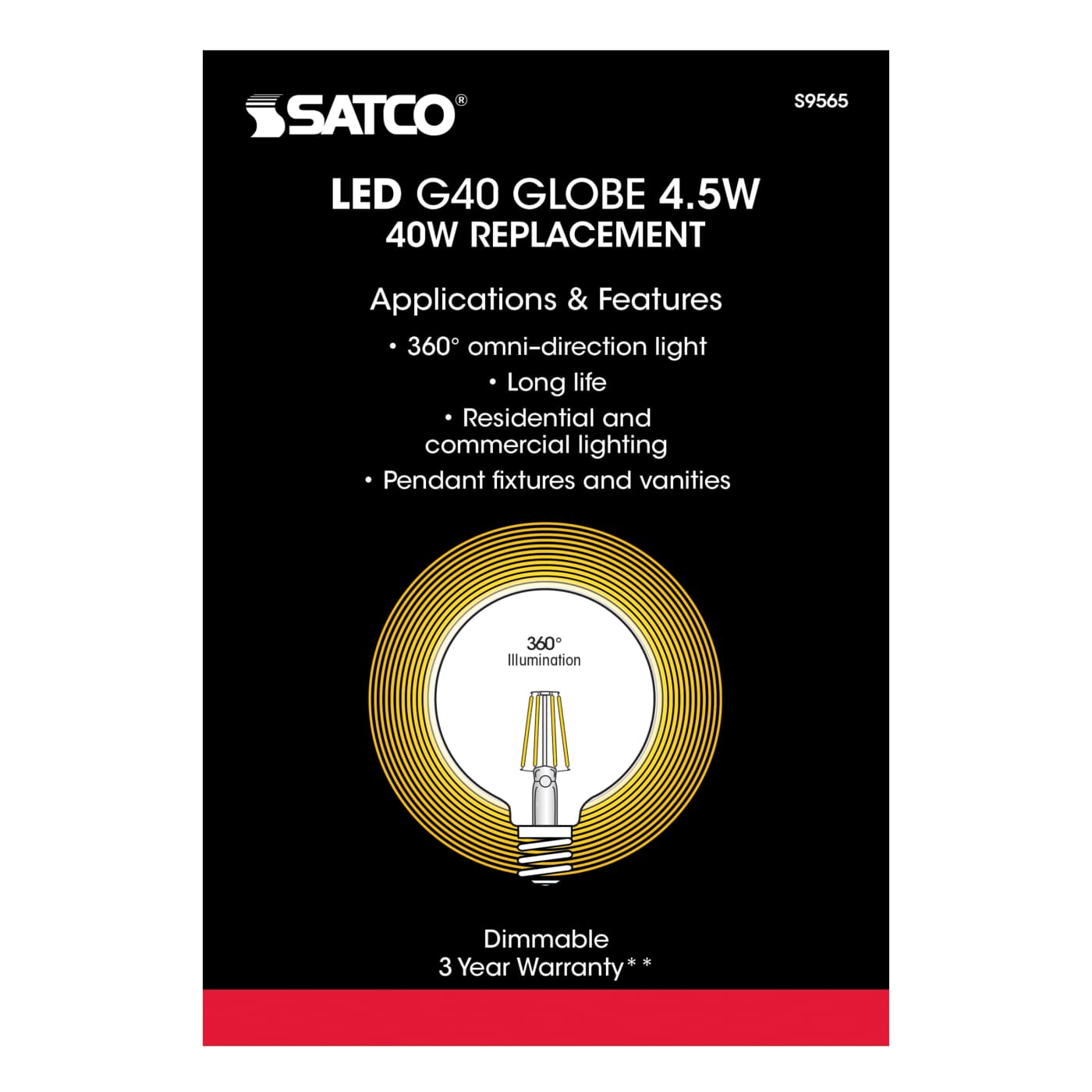 5.5G40/CL/LED/E26/27K/120V - S9565