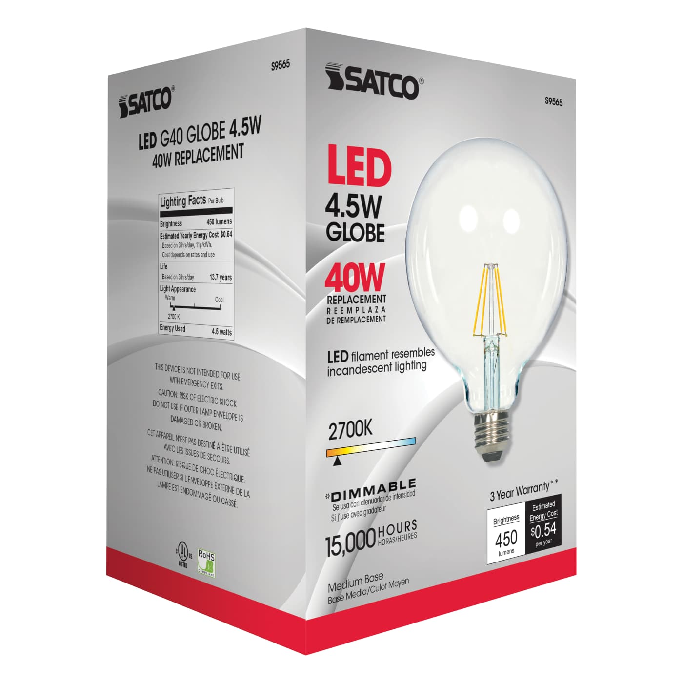 5.5G40/CL/LED/E26/27K/120V - S9565