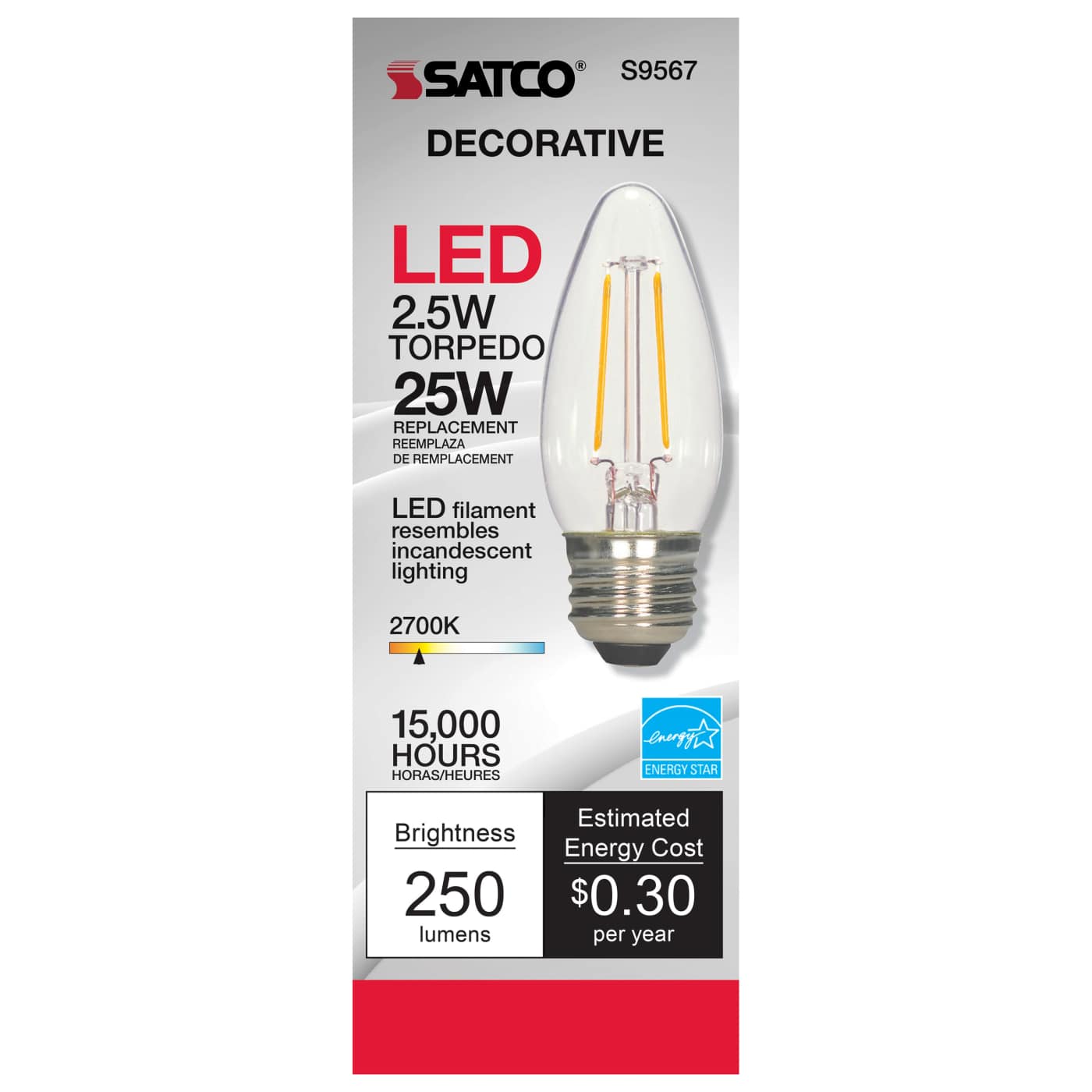 2.5W ETC/LED/27K/120V - S9567