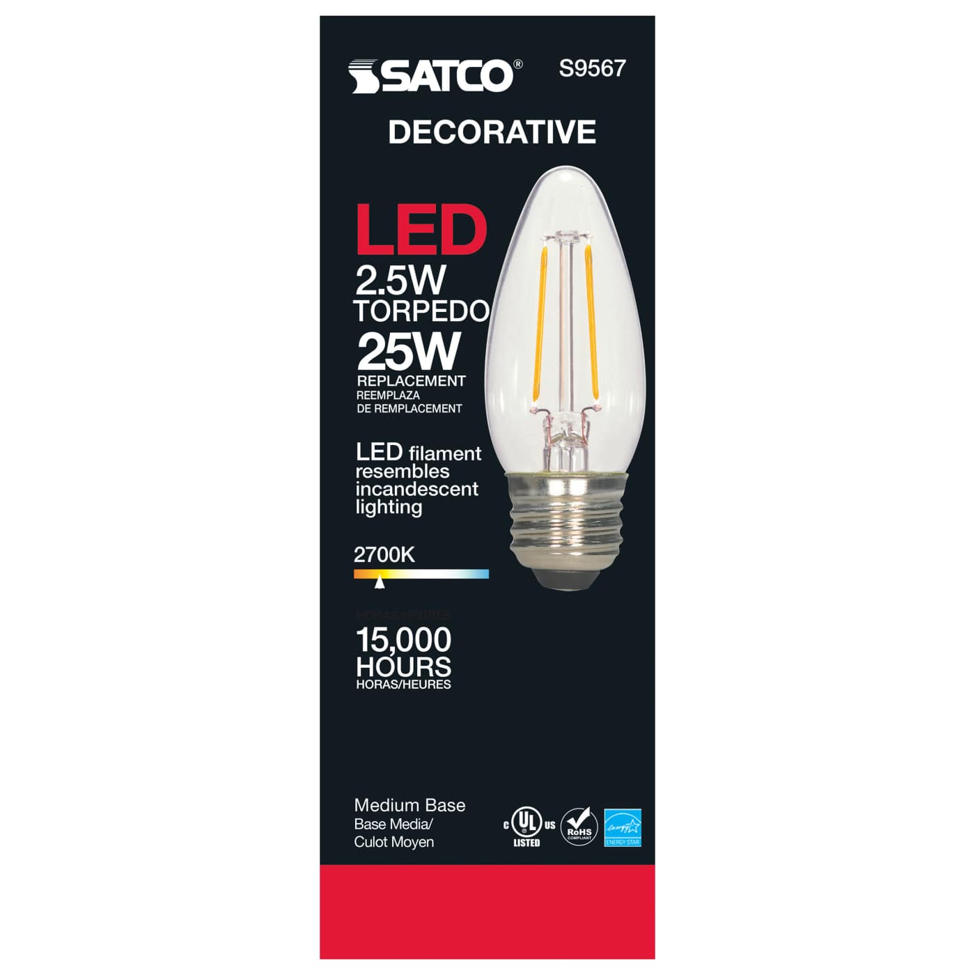 2.5W ETC/LED/27K/120V - S9567