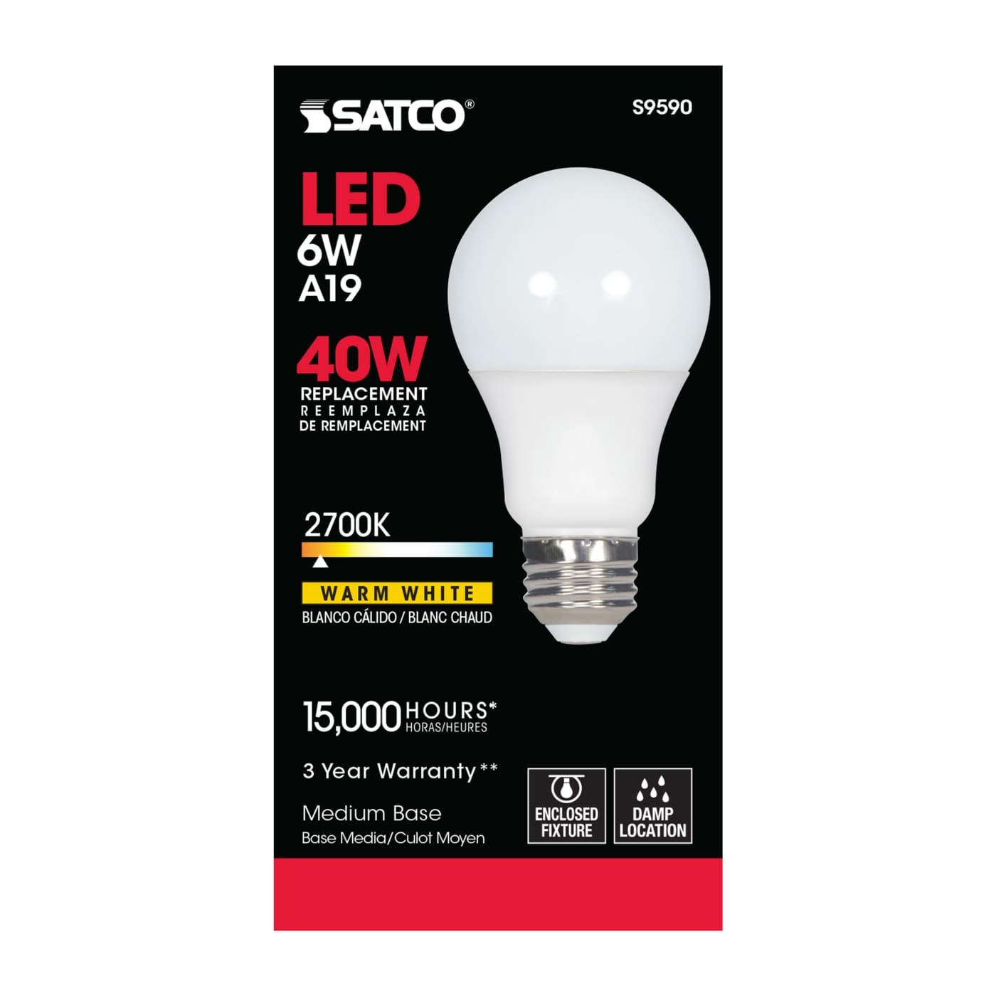 6A19/LED/2700K/ND/120V - S9590