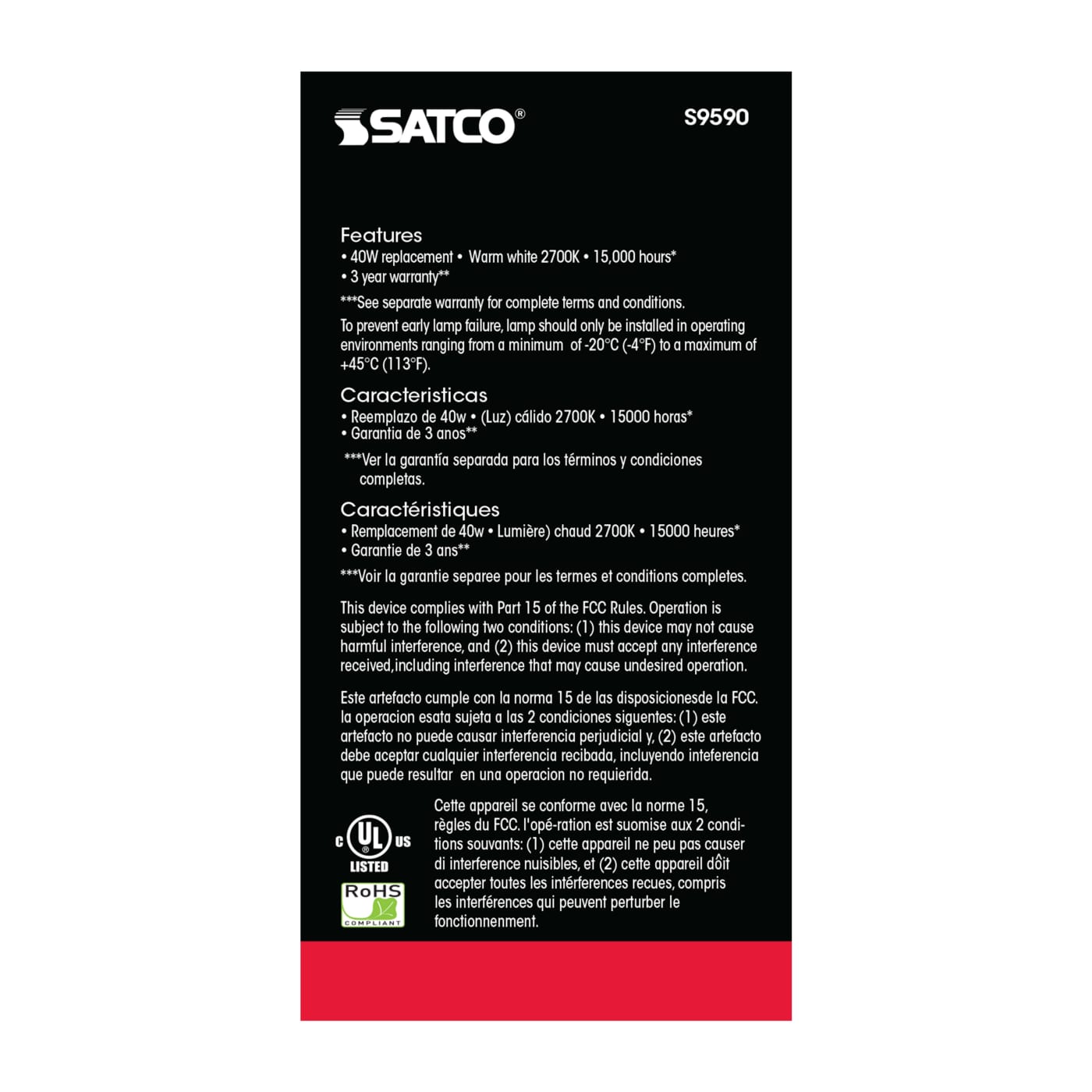 6A19/LED/2700K/ND/120V - S9590