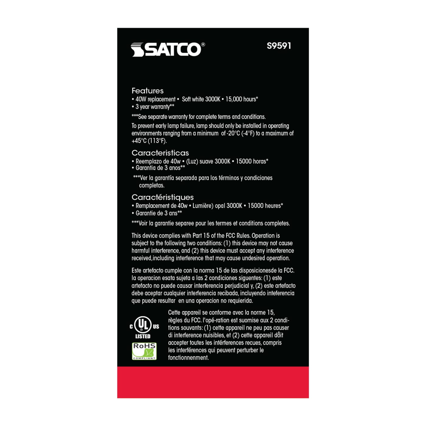 6A19/LED/3000K/ND/120V - S9591