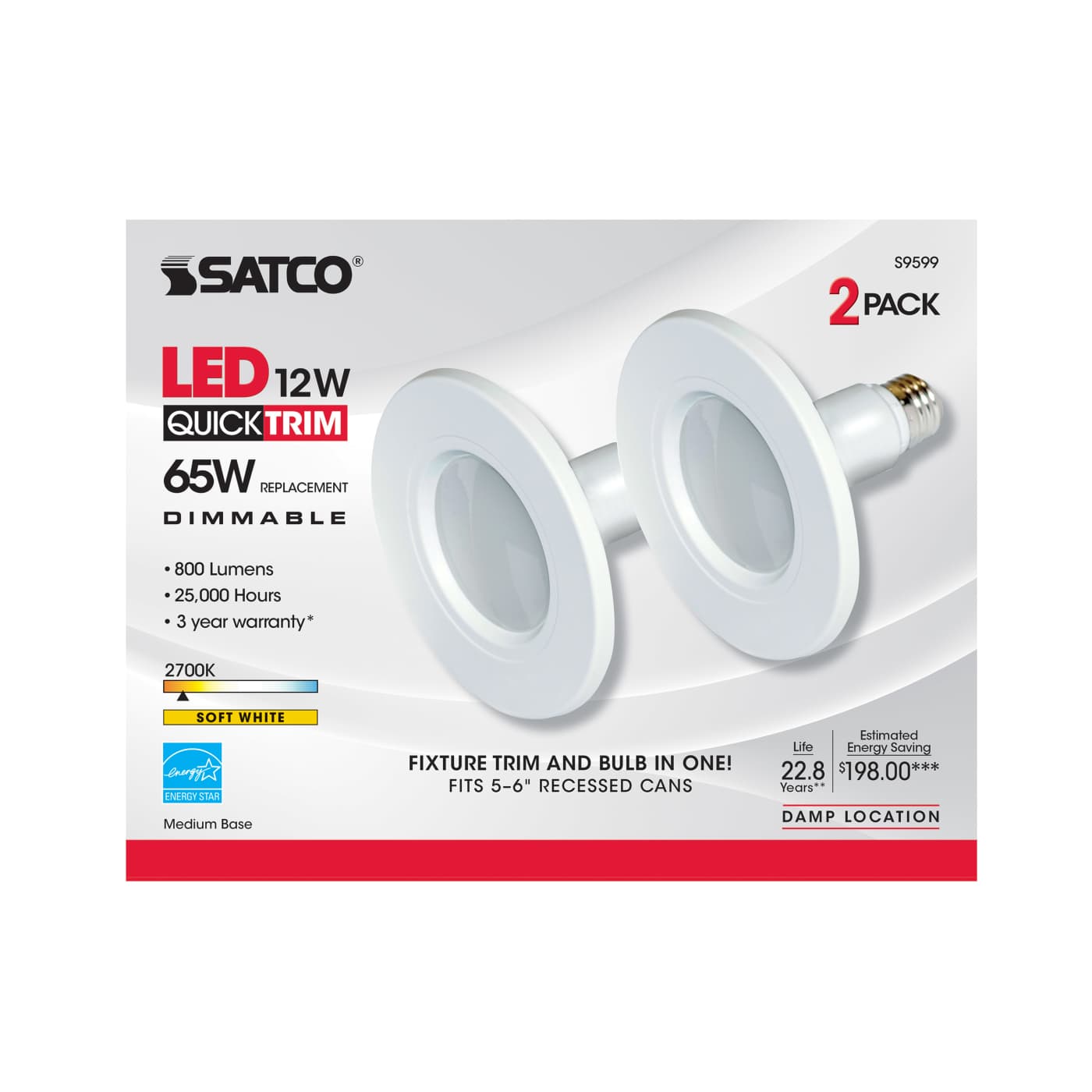 12W/LED/5-6"TRIM/2700K/120V/2P - S9599