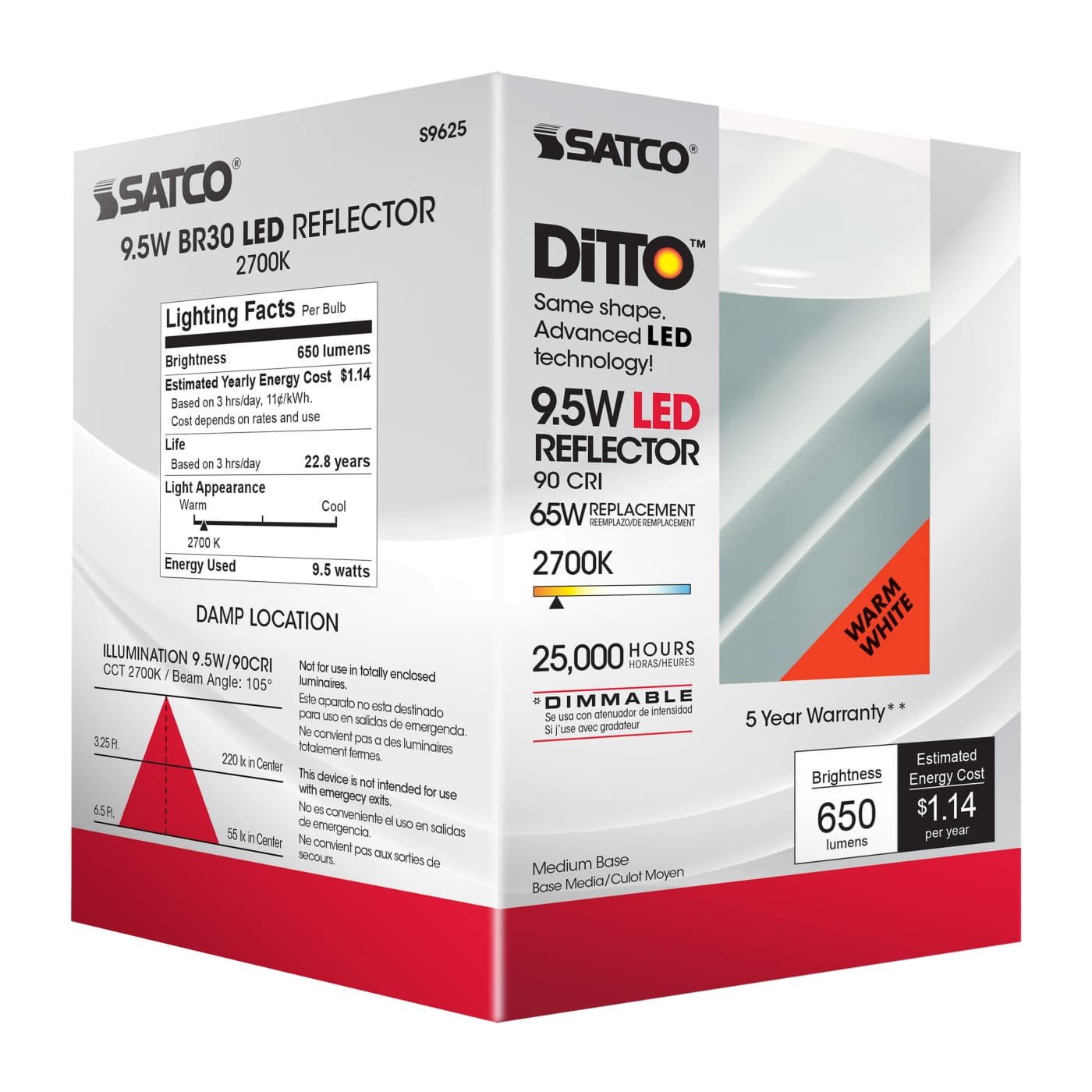 9.5BR30/LED/2700K/650L/120V/D - S9625