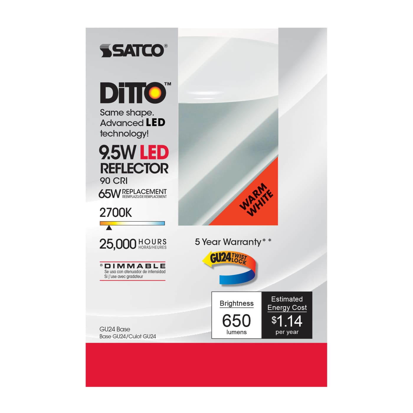 9.5BR30/LED/27K/GU24/650L/120V - S9626