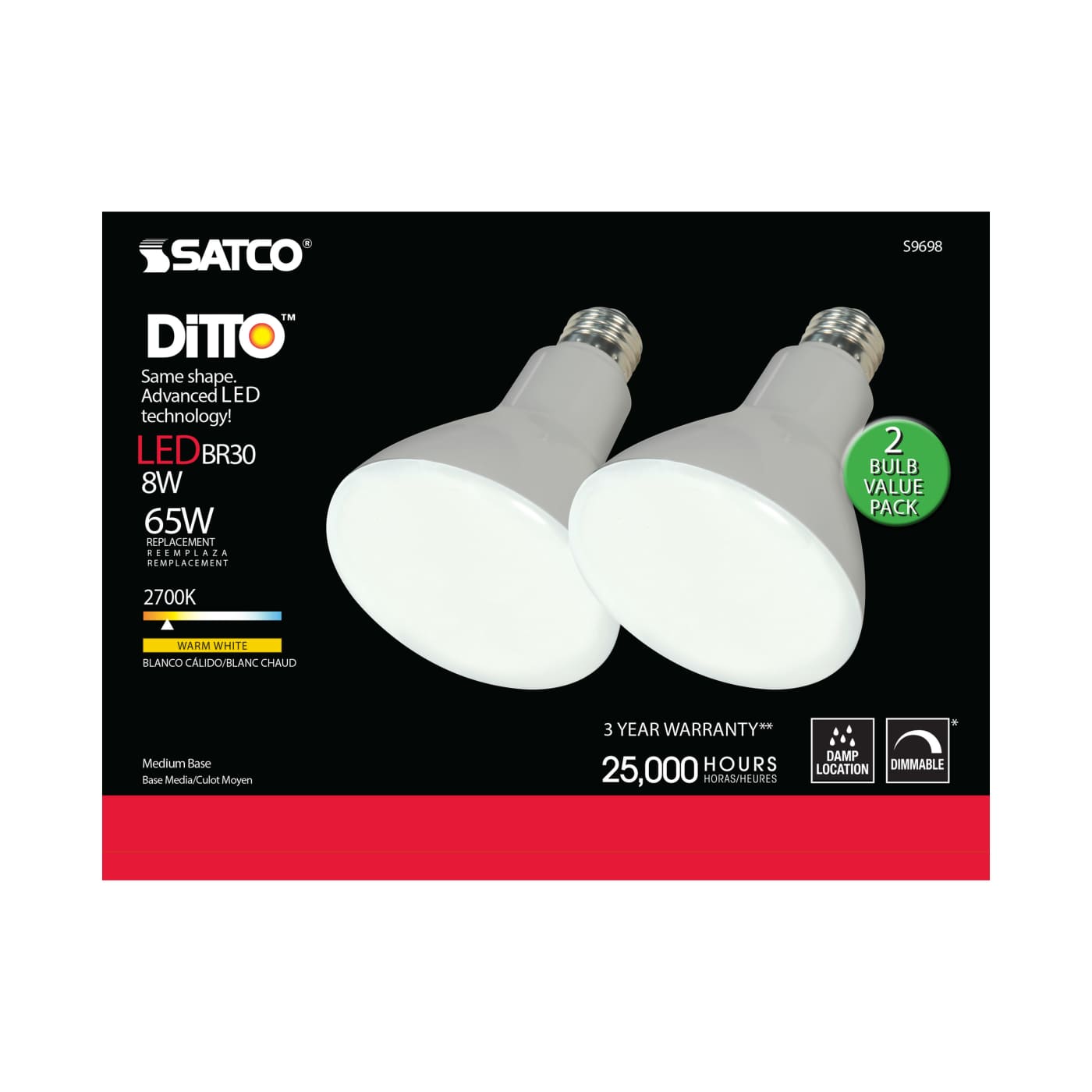 8BR30/LED/2700K/650L/2PK - S9698