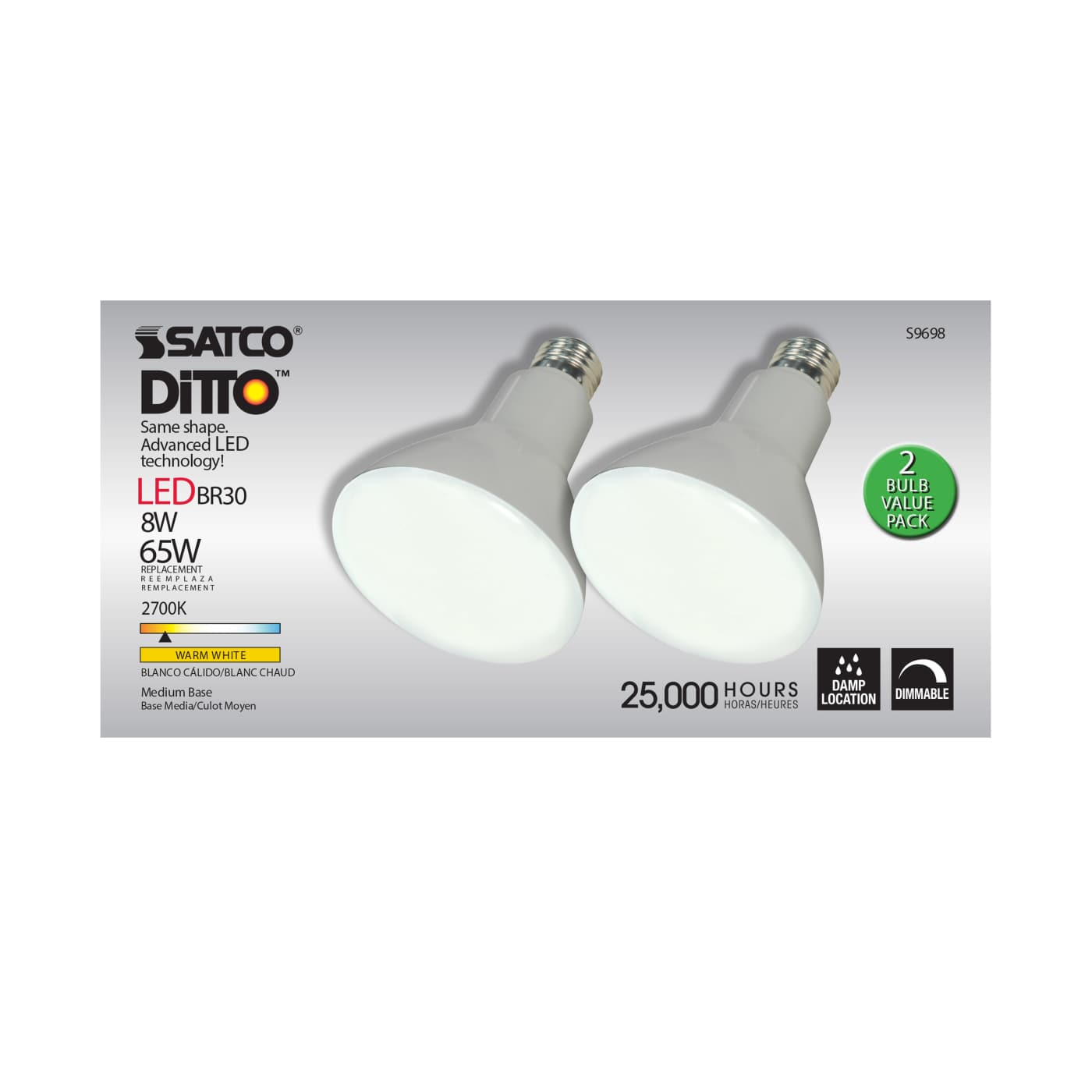 8BR30/LED/2700K/650L/2PK - S9698